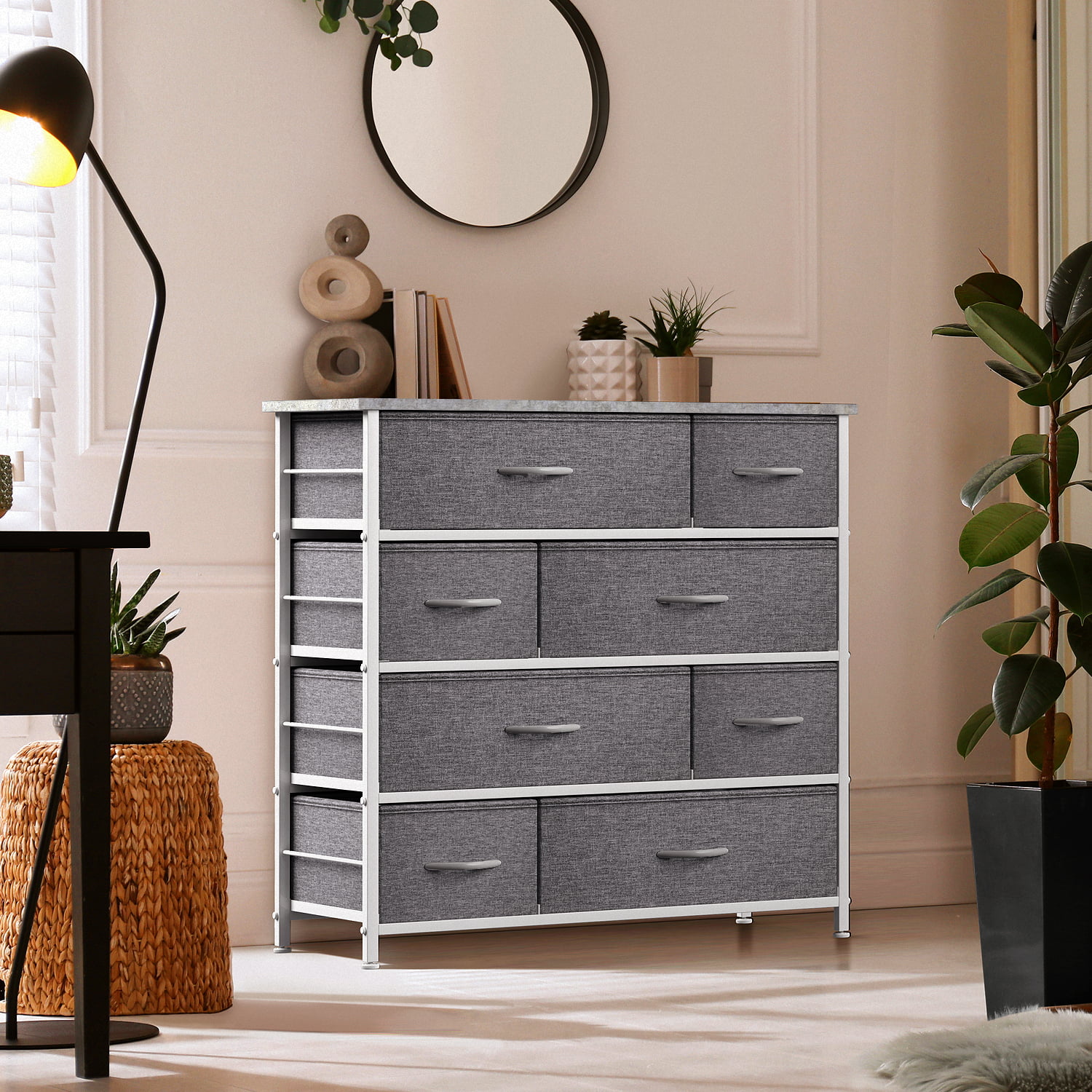 Sorbus Dresser with 8 Drawers- Grey