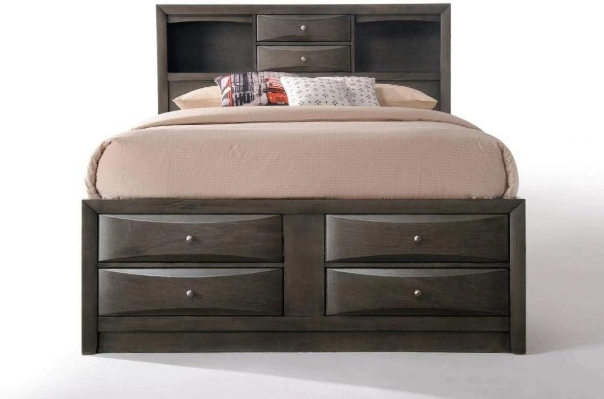 Ireland King Captain's Bed In Gray Oak