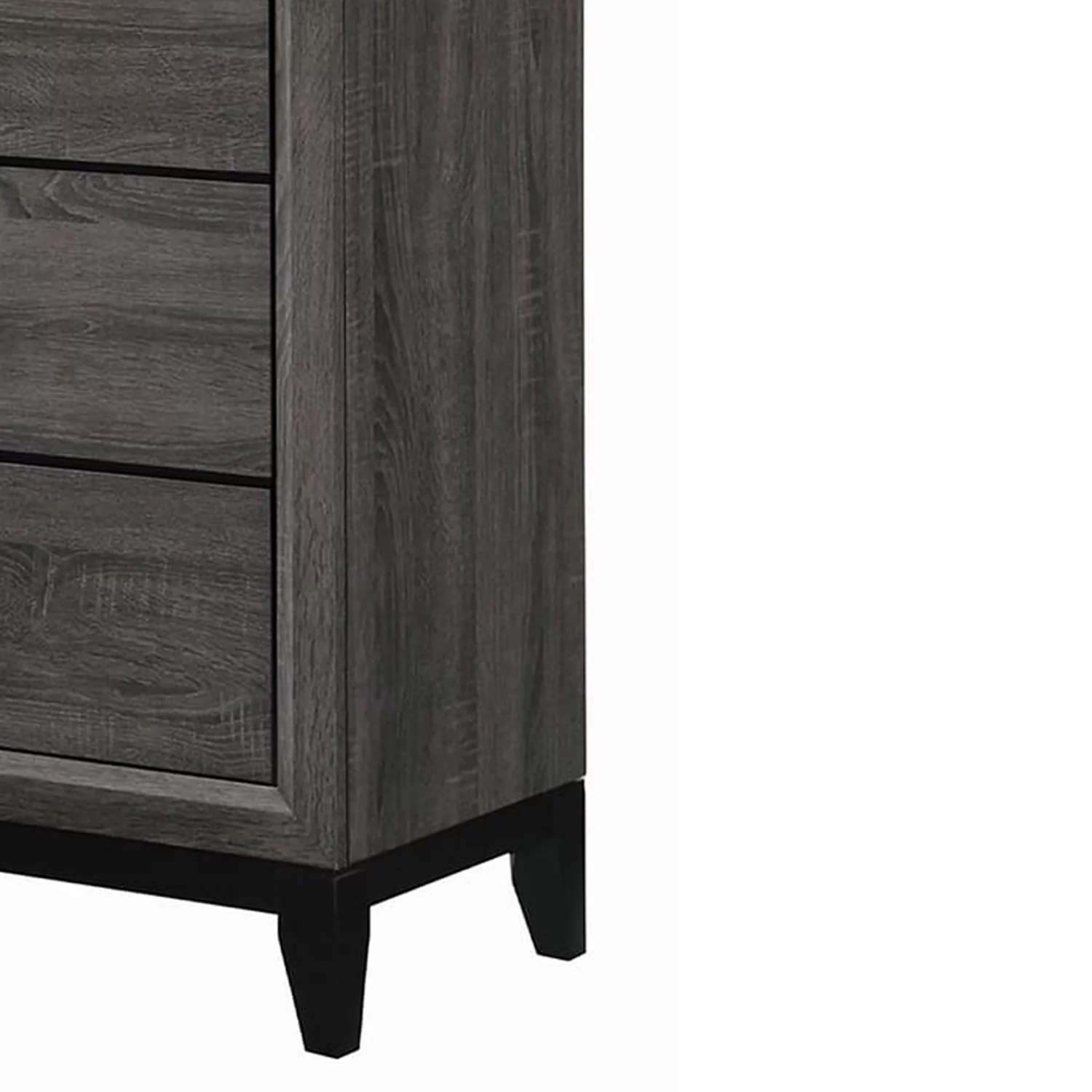 Benzara BM208157 Transitional Wooden Dresser with 6 Spacious Drawers, Gray & Black