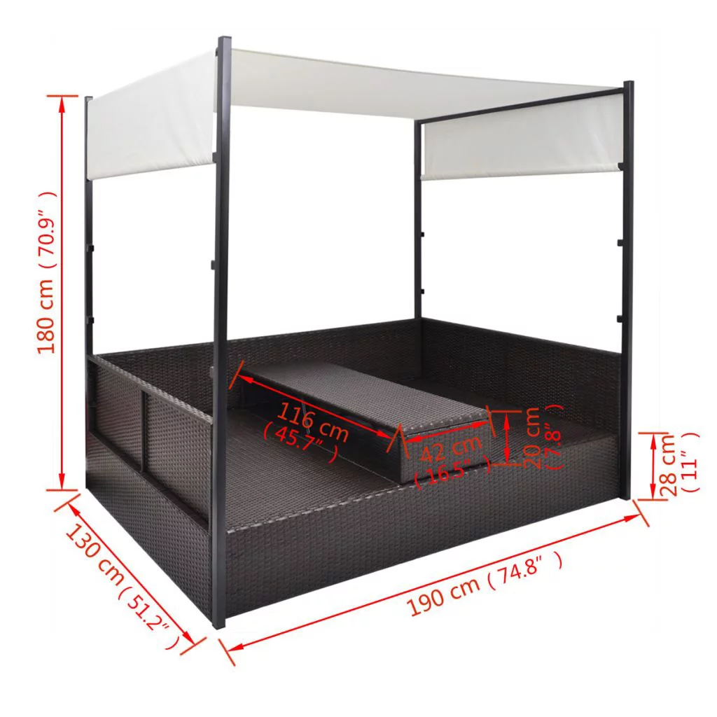 OWSOO Garden Bed with Canopy Brown 74.8