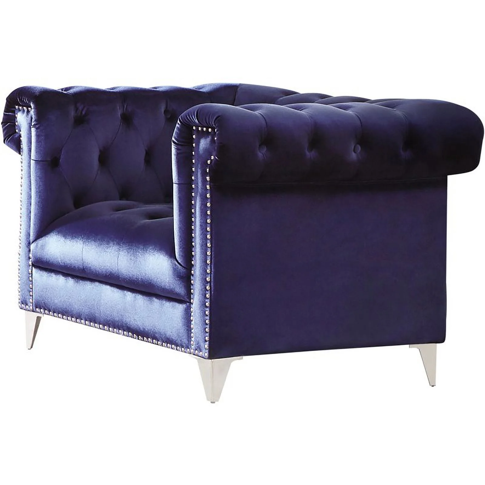 Bleker Tufted Tuxedo Arm Chair Blue