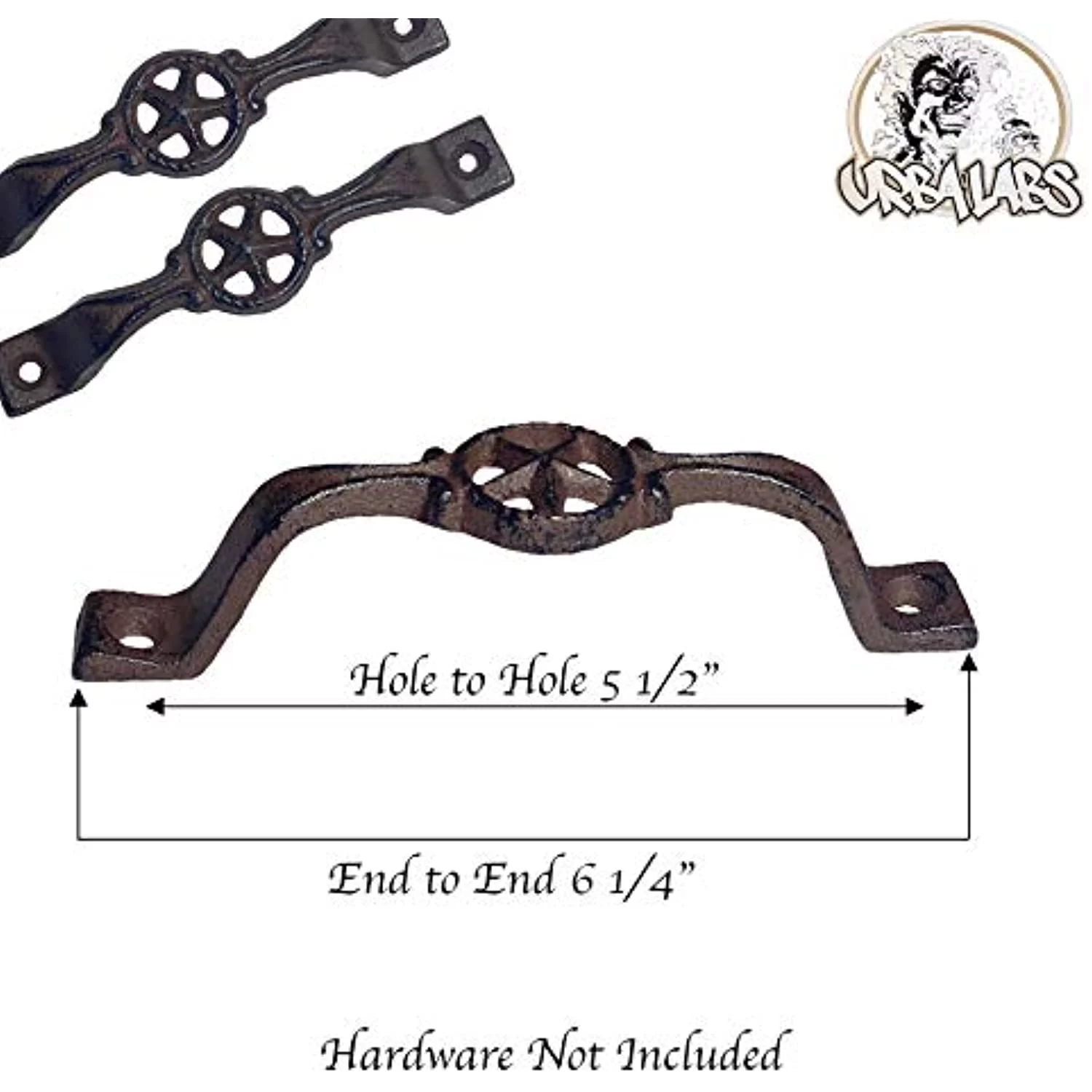 Urbalabs Vintage Star Cast Iron Kitchen Cabinet Handles and Drawer Pulls Antique Barn Style Country Home Rustic Decor Farmhouse Cabinet Handle Western Cabinet Knobs (24, Rustic Star Cast Iron)