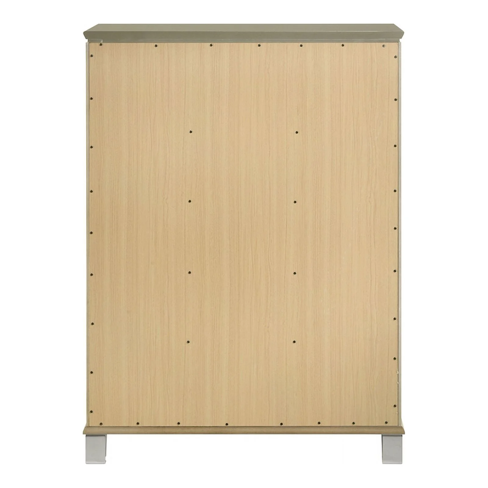 Pemberly Row Contemporary 5-Drawer Chest Made with Wood in Silver