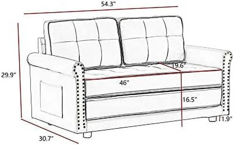 NLIBOOMLife Loveseat Sleeper Sofa Bed  Modern Velvet Fabric Upholstered Futon Sofa Couch  Twin Floor Gaming Sofa  54-inch Small Love seat  Foldable Lazy Recliner Sofa for Living Room Apar