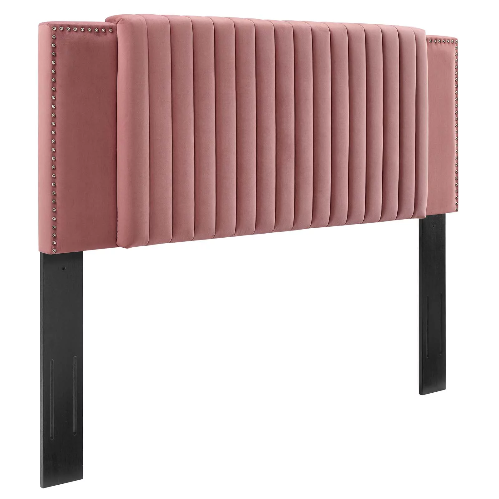 Modway Felicity Channel Tufted Performance Velvet Twin Headboard in Dusty Rose
