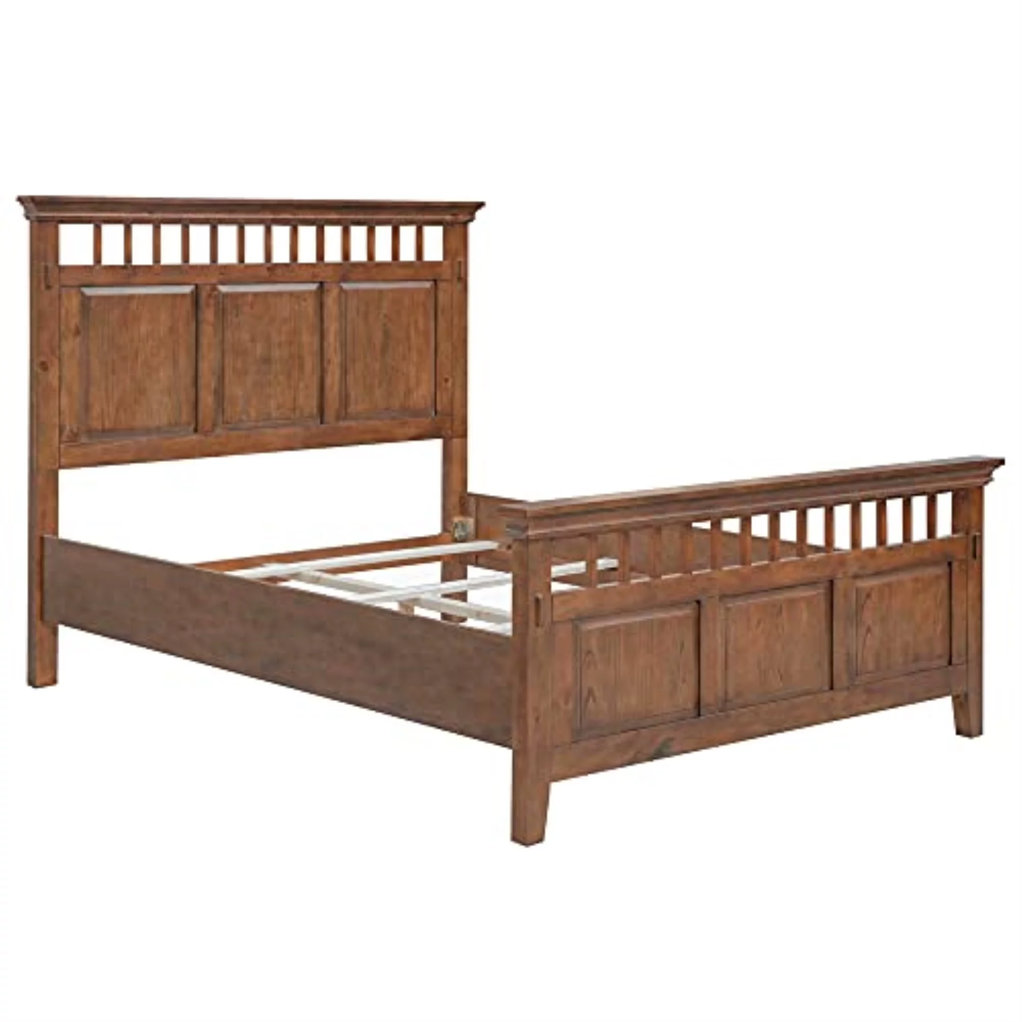 Sunset Trading Mission Bay Transitional Solid Wood Queen Bed in Amish Brown