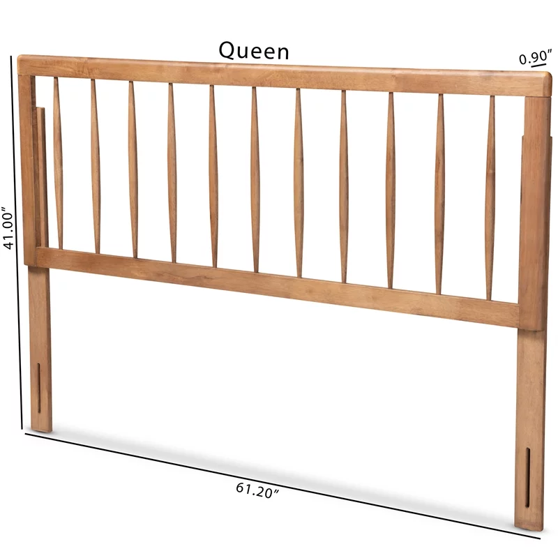 Bowery Hill Modern Rubber Wood King Size Headboard in Ash Walnut
