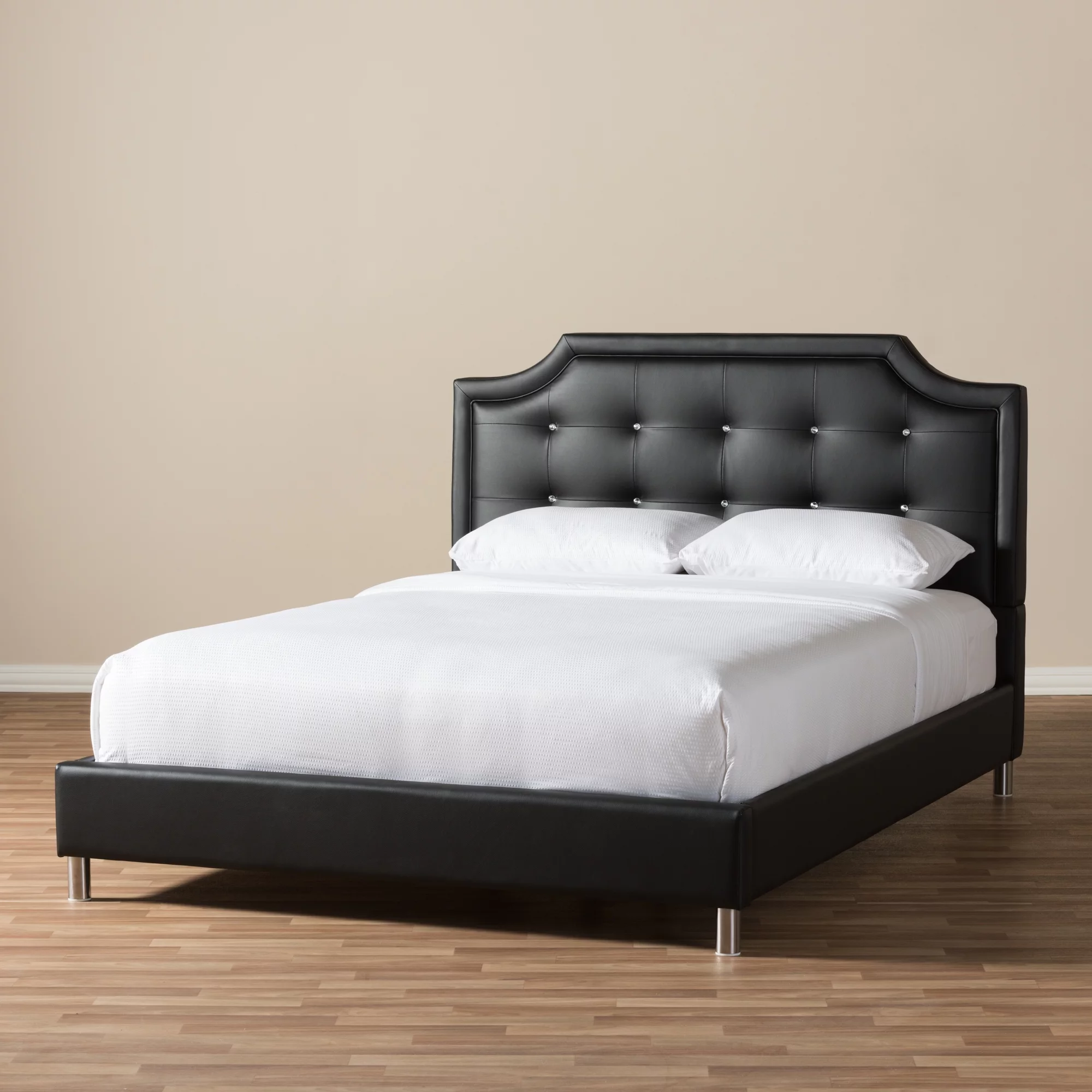 Baxton Studio Carlotta Modern Bed with Upholstered Headboard , Multiple Sizes, Multiple Colors