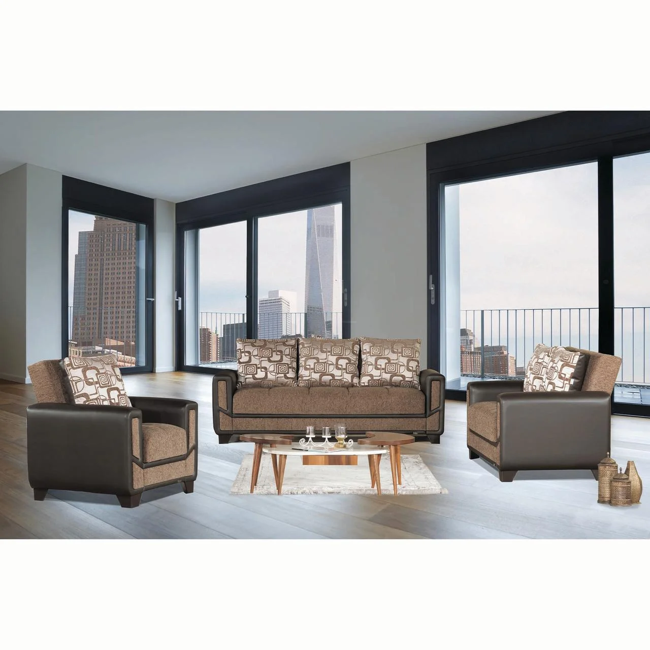 Ottomanson Ultimate Sleeper Loveseat, Brown Chenille