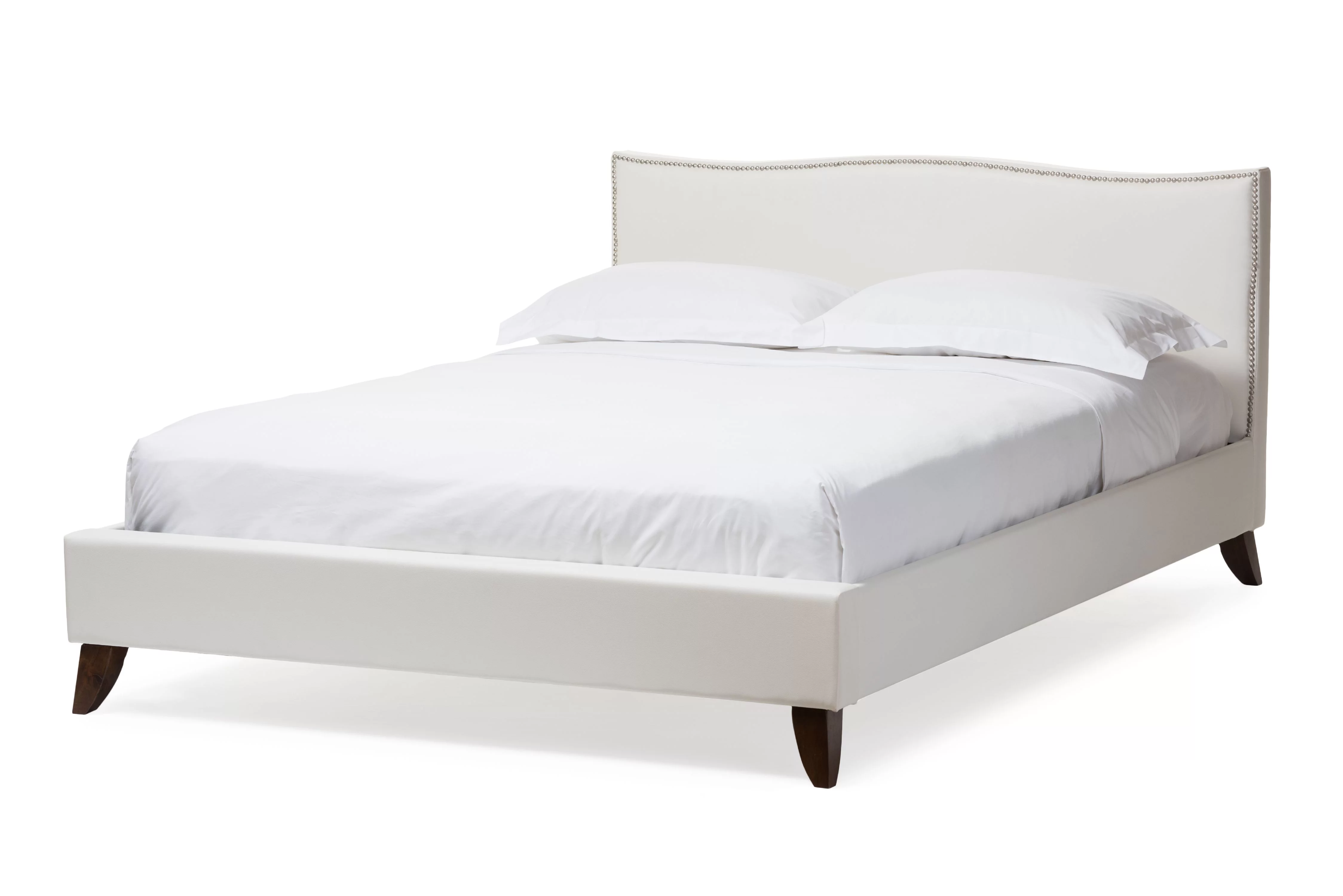 Baxton Studio Battersby Modern Bed with Upholstered Headboard , Multiple sizes, Multiple Colors