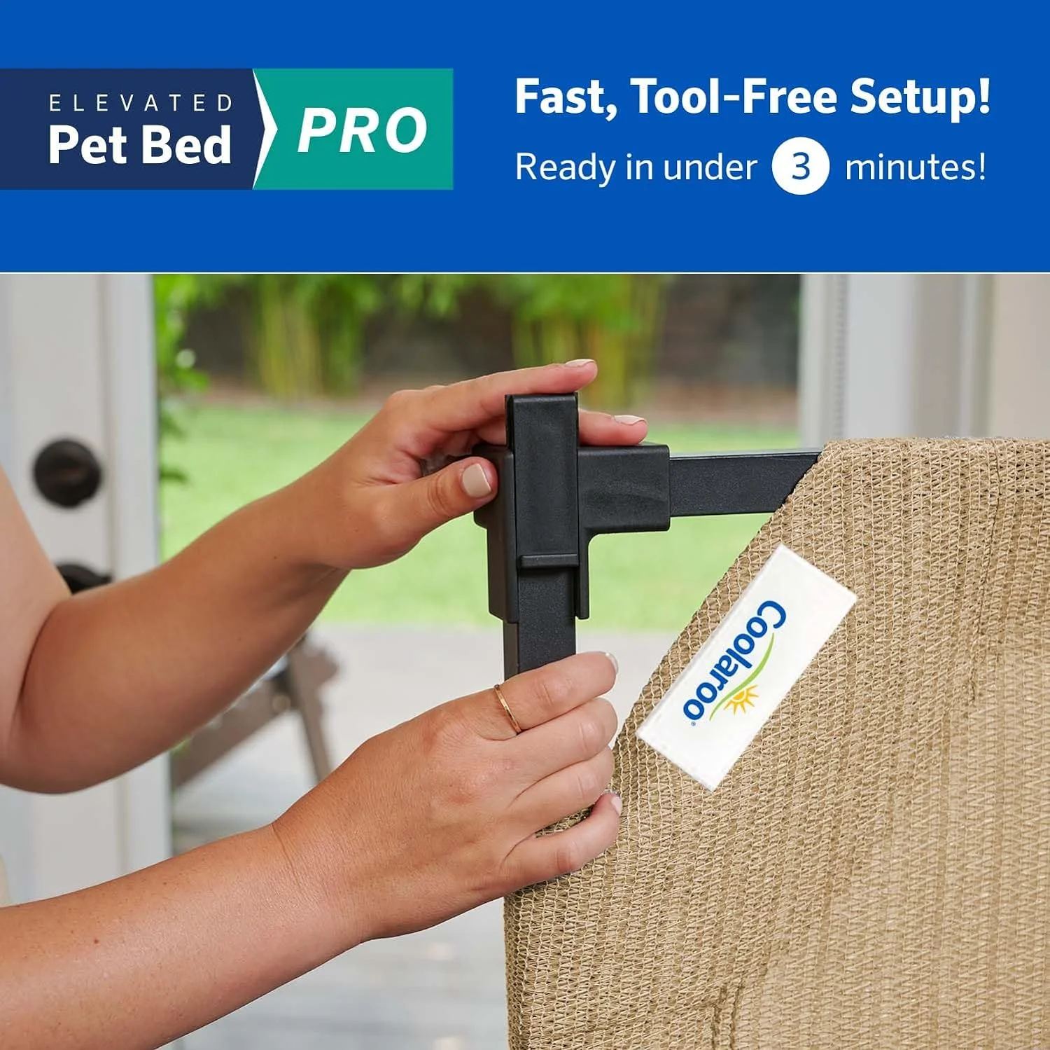 Cooling Elevated Dog Bed PRO Large, Fits In 48In Crate, Easy Assembly Frame, Nutmeg