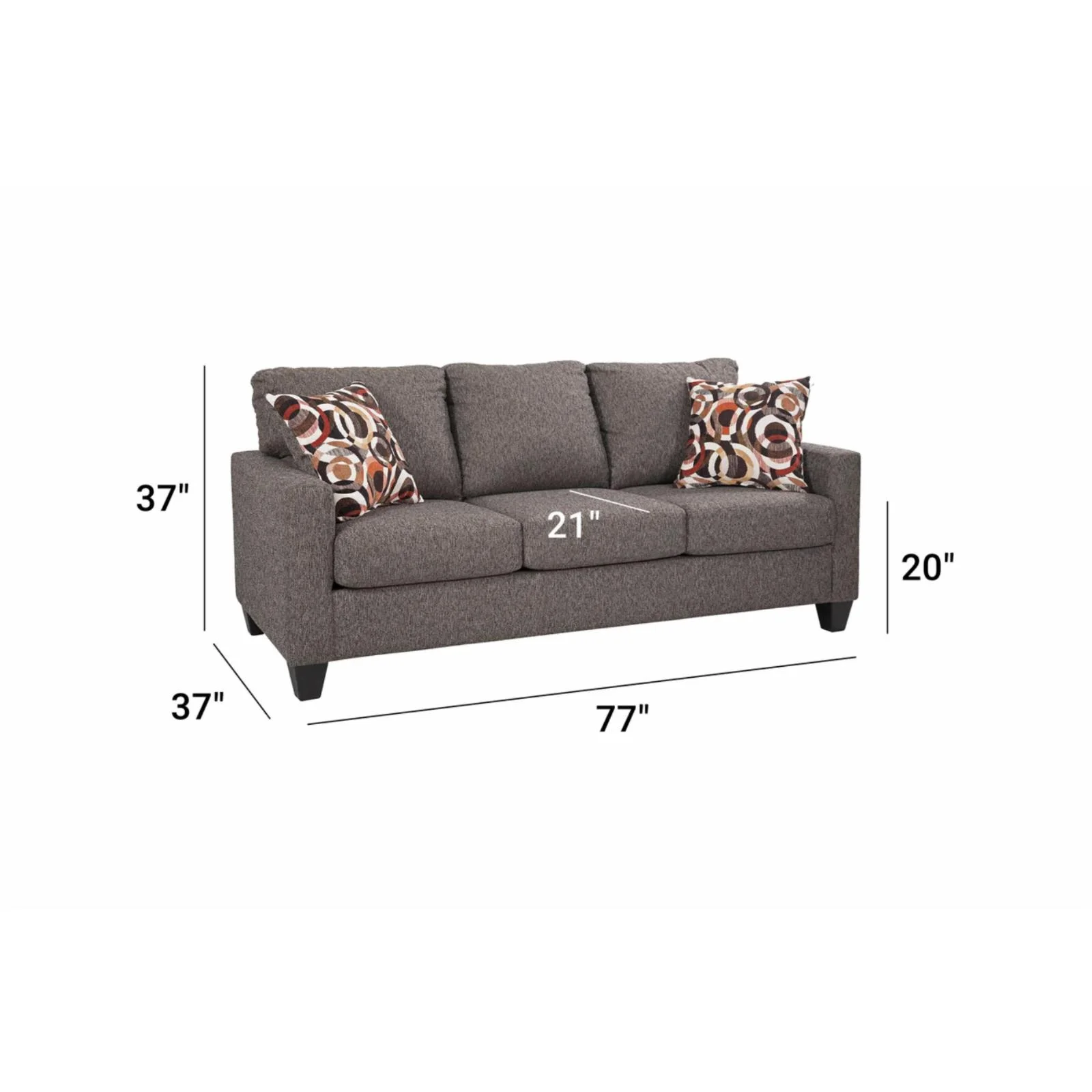 American Furniture Classics 8-010-A329B Urban Loft Charcoal Gray Sofa