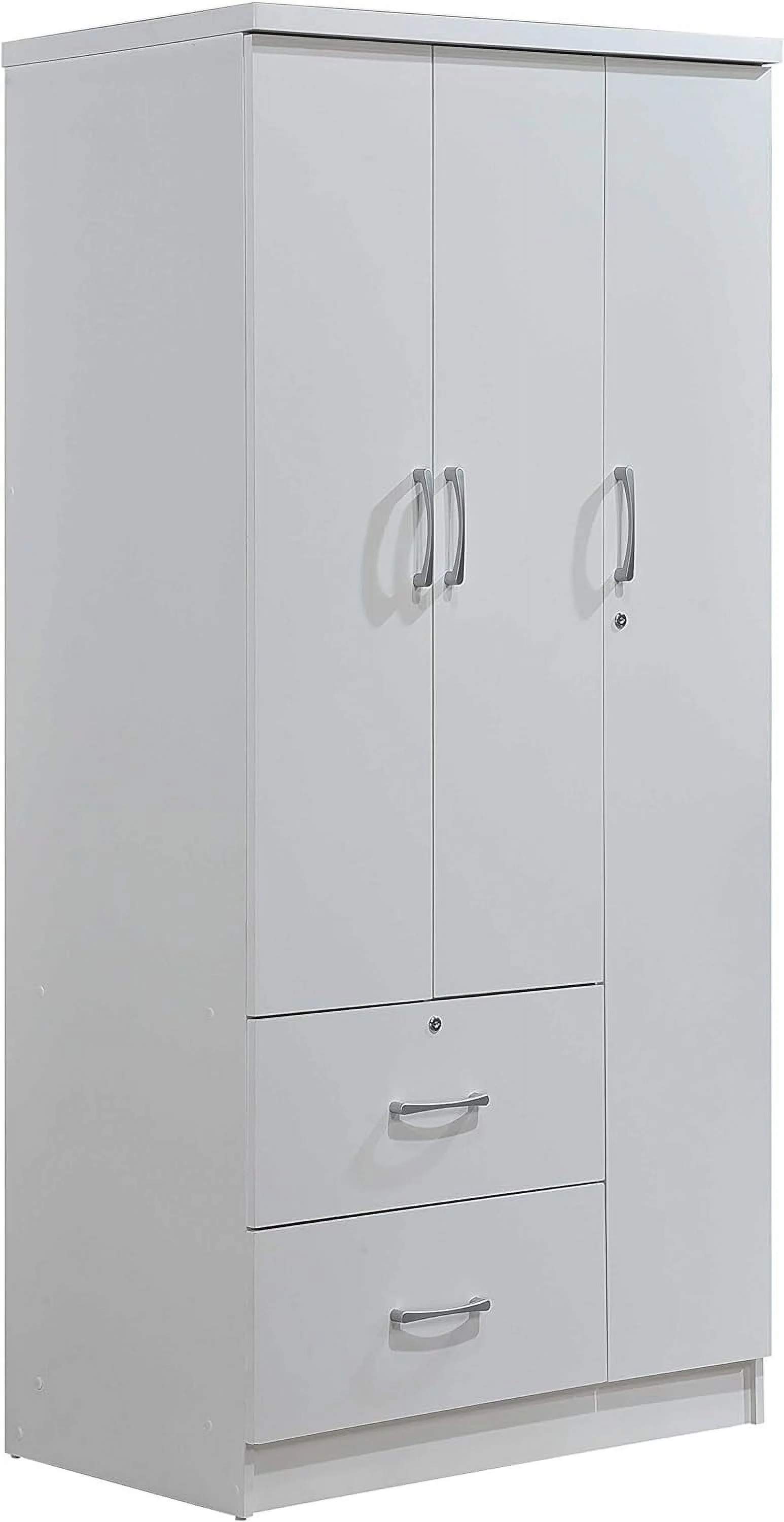 2-Drawers, 3-Shelves In White Bedroom Armoires, 21