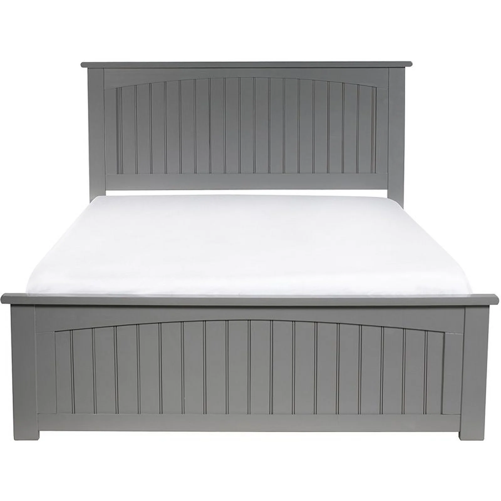 Pemberly Row Full Traditional Styled Wooden Panel Bed in Gray