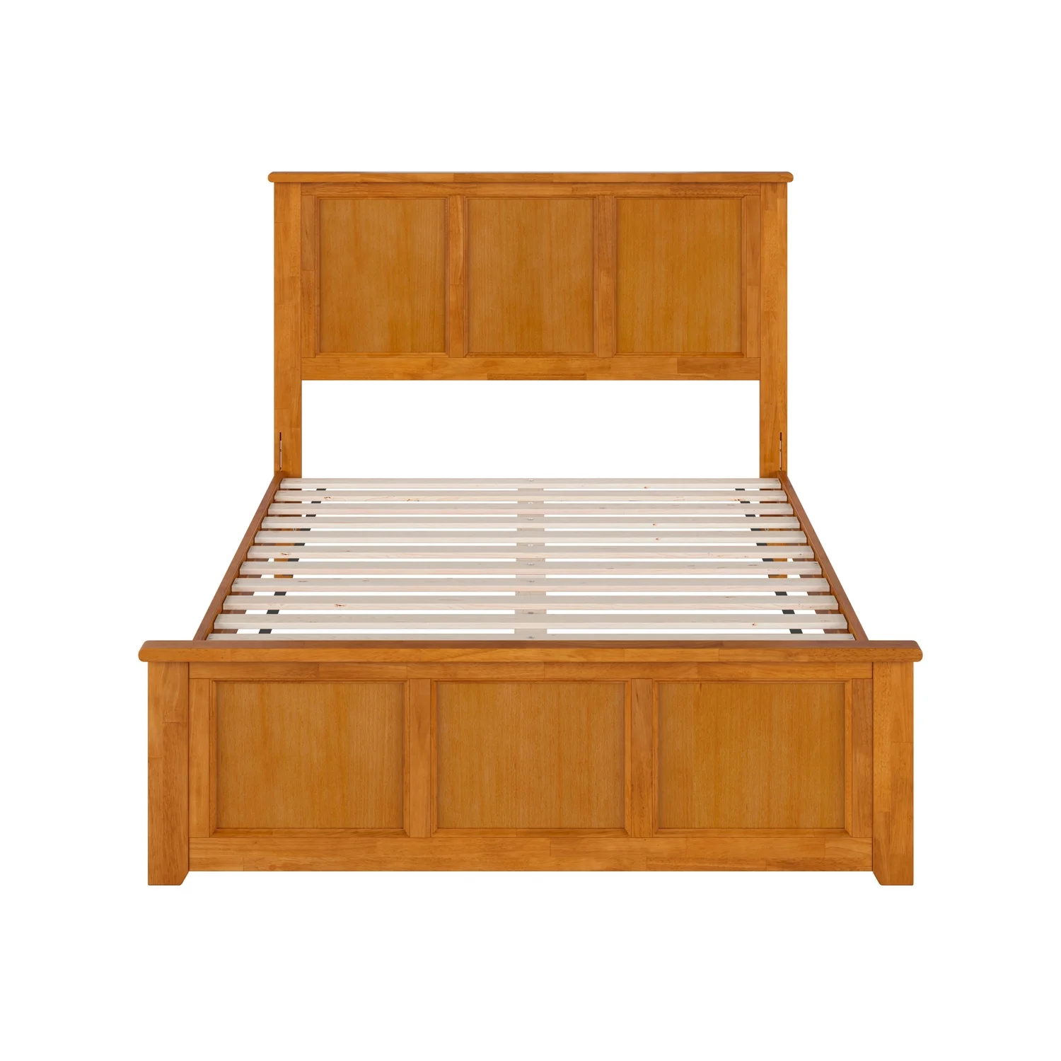 AFI Charlotte Full Wood Low Profile Platform Bed with Matching Footboard, Light Toffee