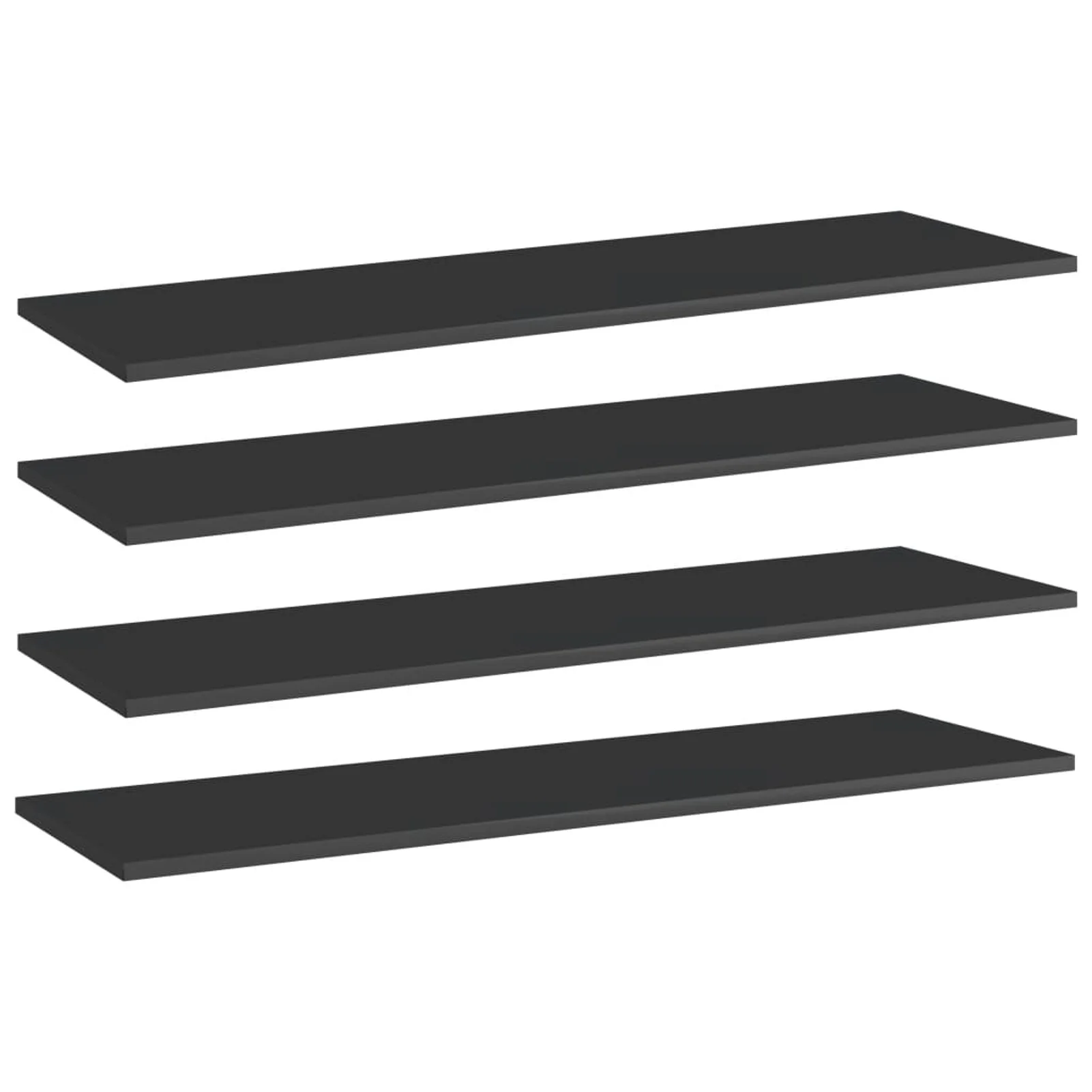 OWSOO Bookshelf Boards 4 pcs High Gloss Black 39.4