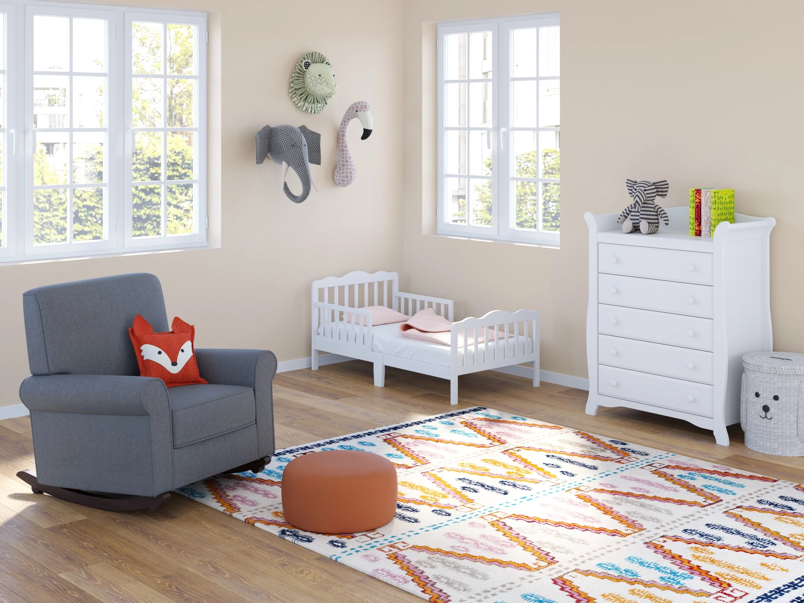 Storkcraft Avalon 5 Drawer Classic Vertical Dresser White