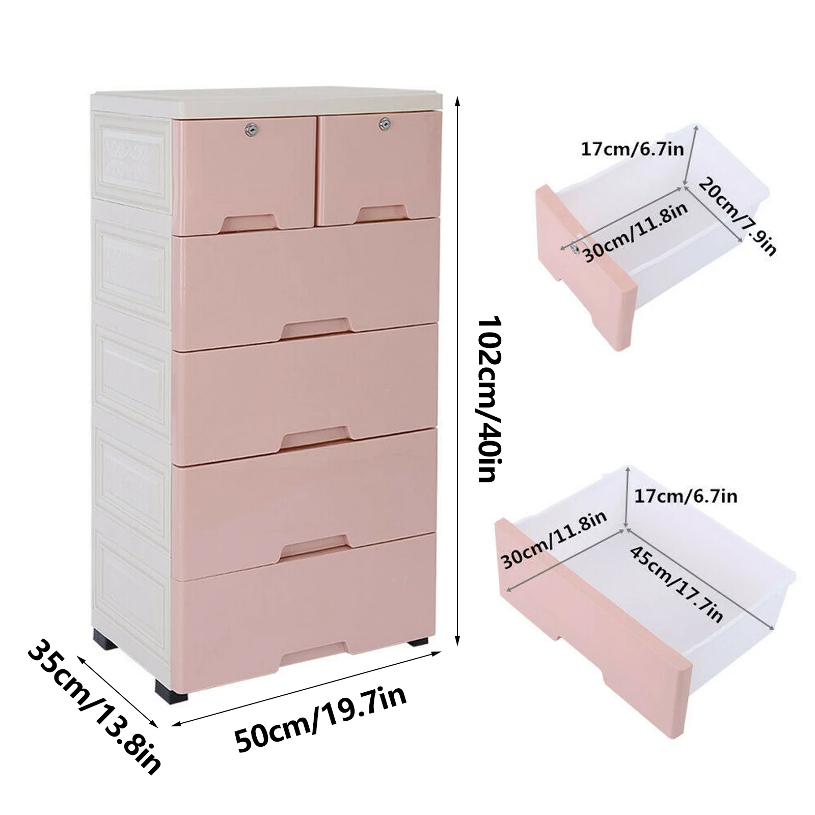 TOOL1SHOoo 6 Drawer Plastic Dresser Storage Tower Closet Organizer Unit Home Office Bedroom