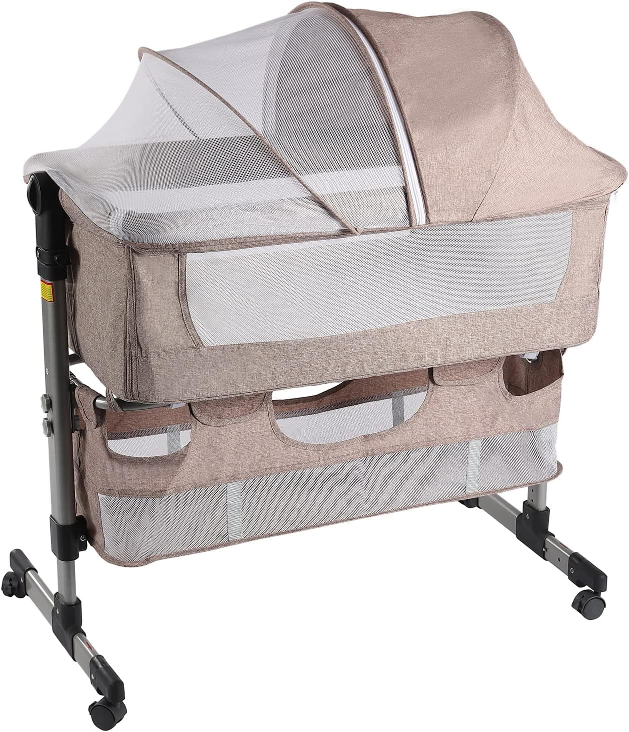 TFCFL Portable Baby Bassinet Bedside Sleeper for Infant Easy Folding Crib w/ Storage