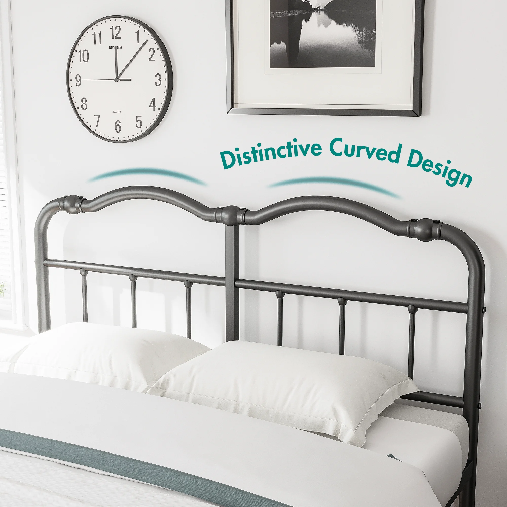 ULIESC Queen Bed Frame with Headboard and Footboard, 14 Inch High, Heavy Duty Metal Platform Bed Frame Queen, No Box Spring Needed, Easy Assembly, Black