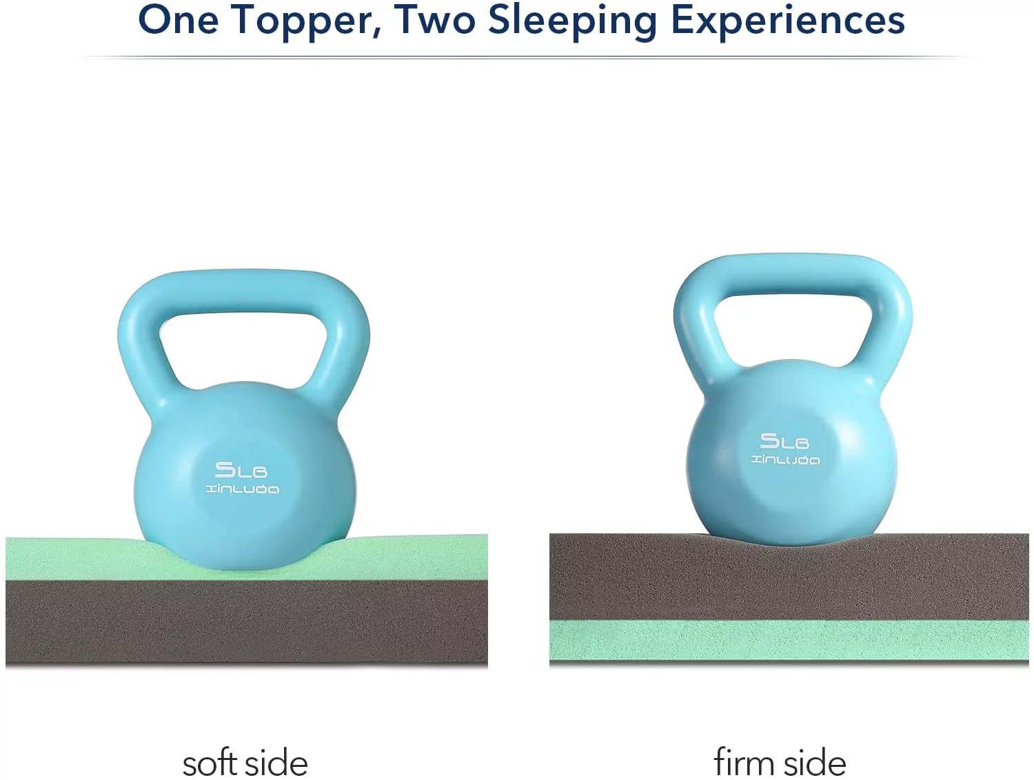 WhizMax Mattress Topper King, 2 Inch Dual Layer Memory Foam Mattress Topper with Bamboo Cover, Medium Firm Bed Topper for Pressure Relieving