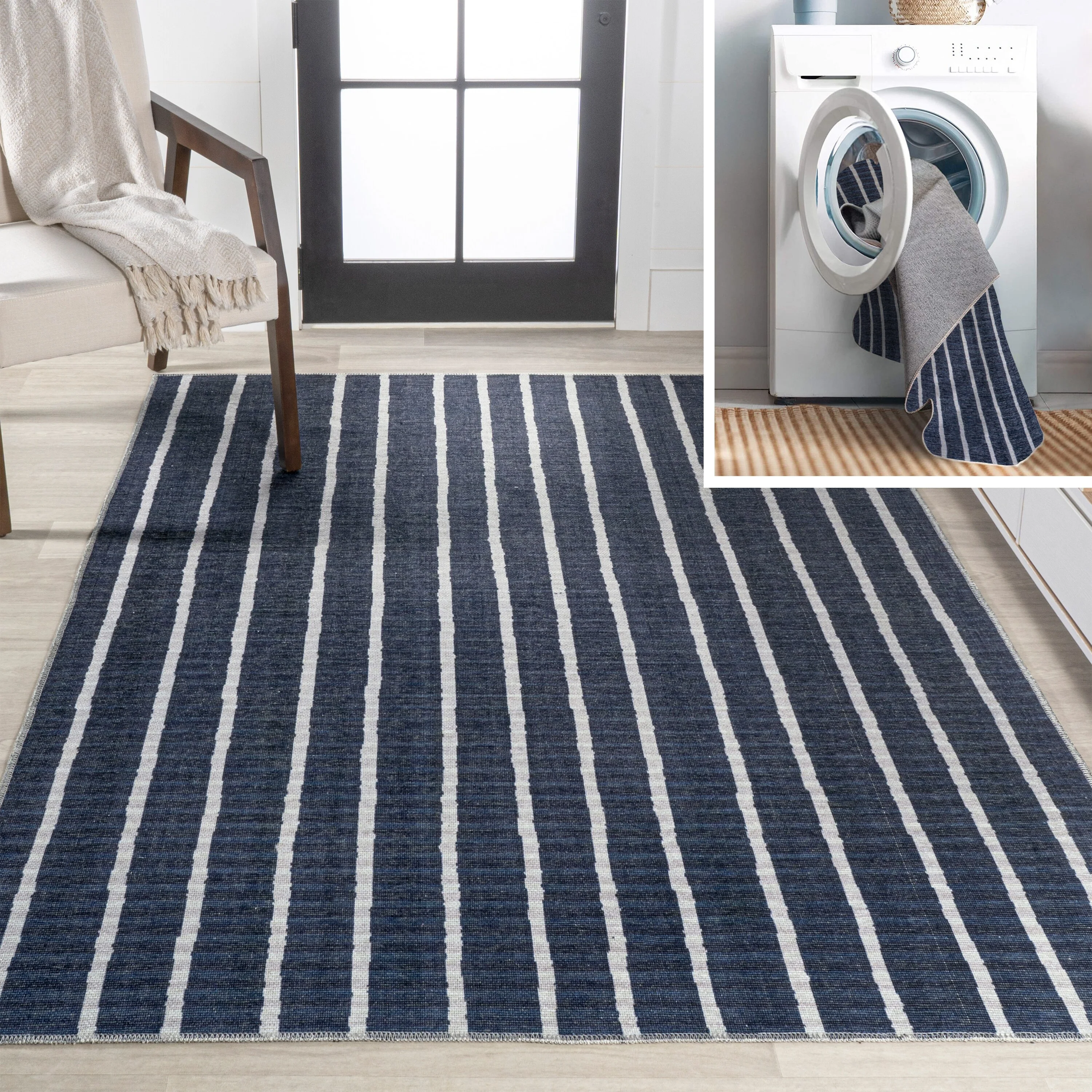 JONATHAN Y JONATHAN Y Nautisk Bohemian Medallion Textured Weave Machine Washable Area Rug 4 X 6
