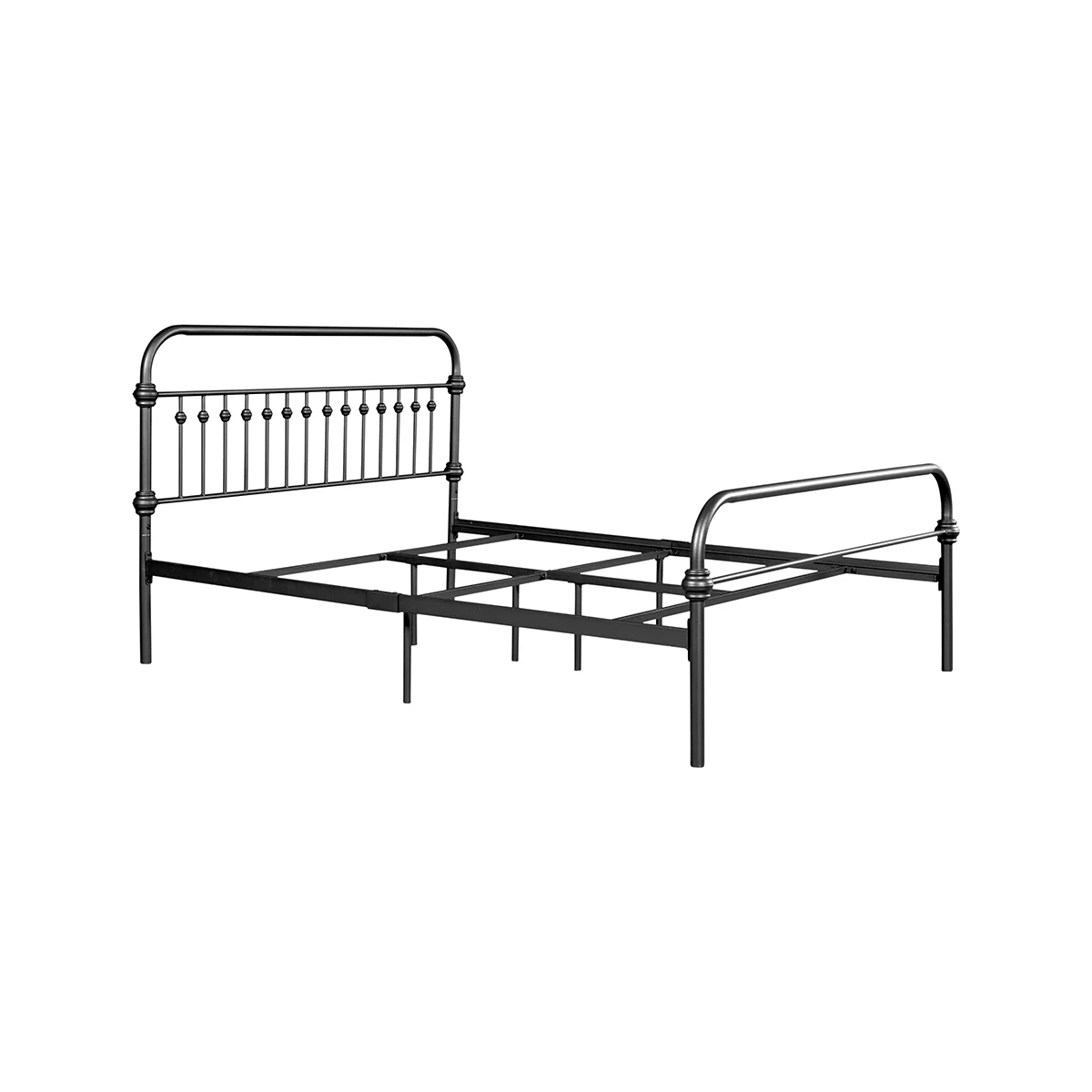Teledu Metal Bed Frame Full Size Standerd Bed Frame (Black) (86.4