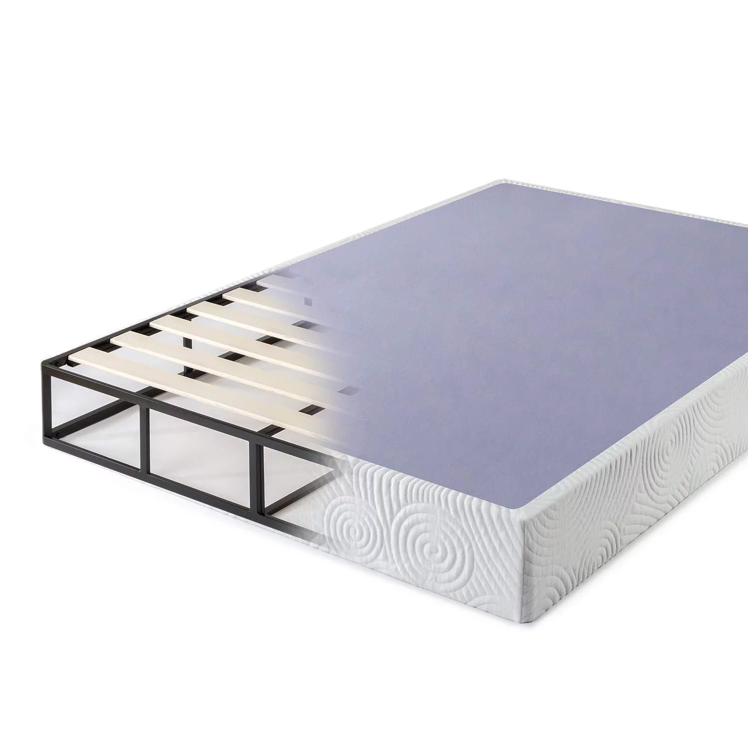 ZINUS Metal Box Spring with Wood Slats /9 Inch Mattress Foundation / Sturdy Steel Structure / Easy Assembly, King 9 Inch Smart Box Spring