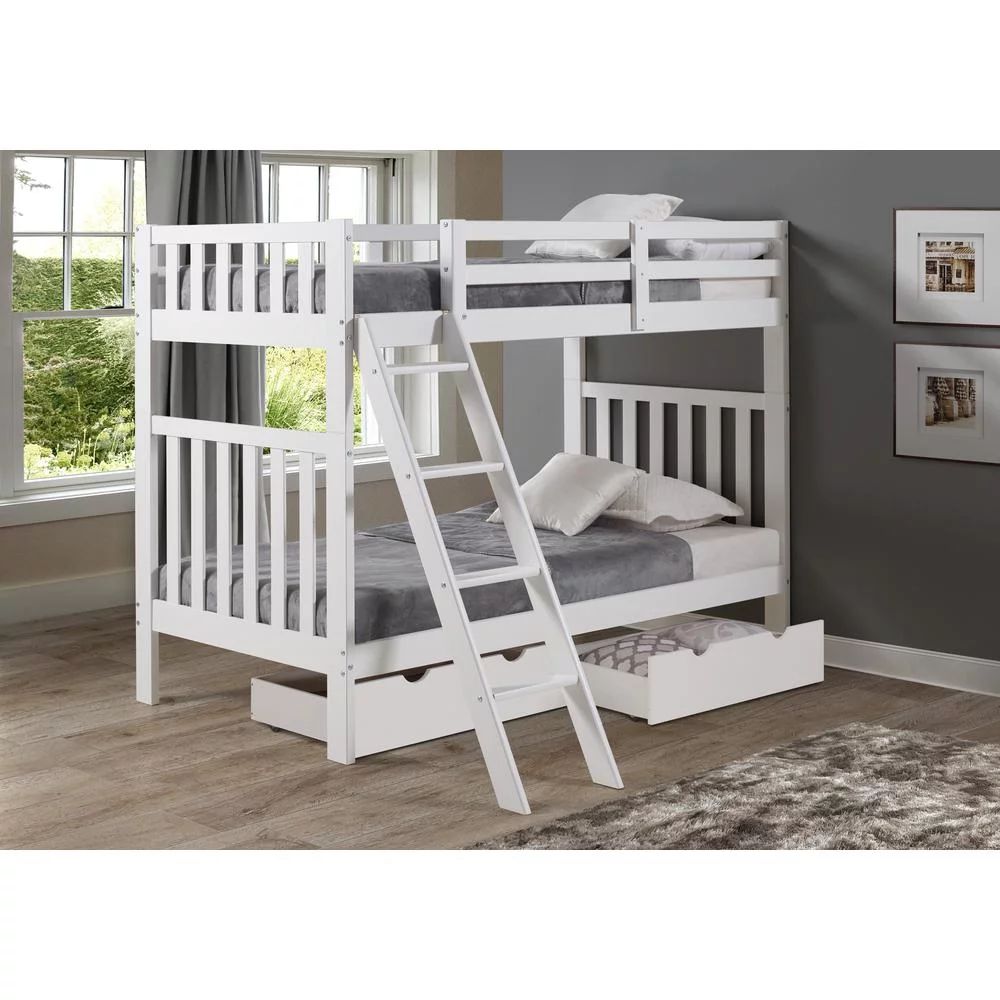 Aurora Twin Over Twin Bunk Bed, White