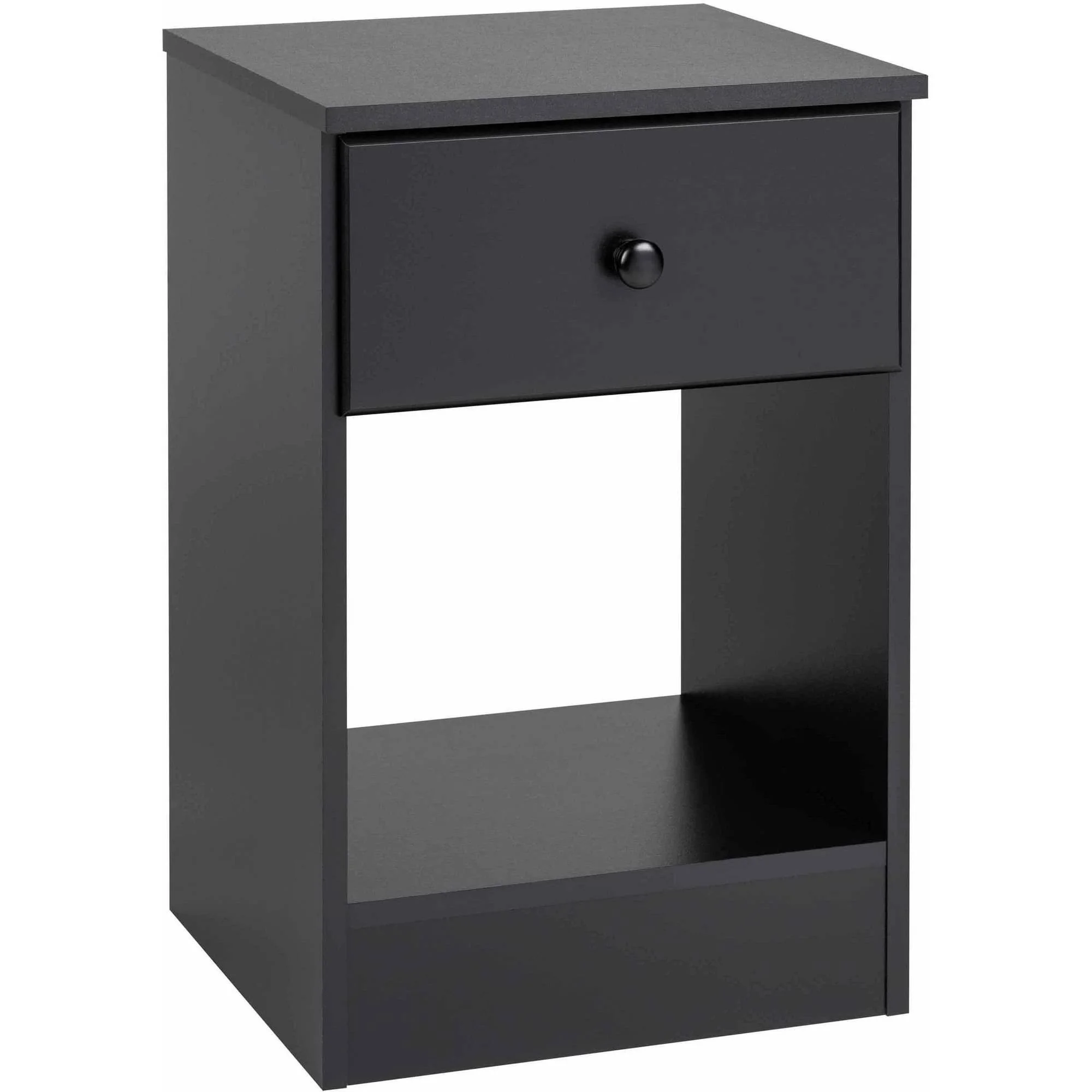 Prepac Astrid Modern Tall 1-Drawer Bedroom Nightstand, Black