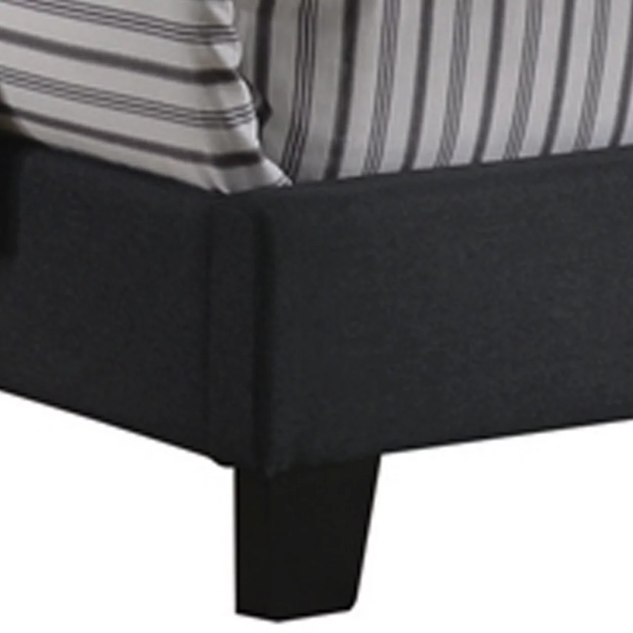 Twin Size Bed with Square Button Tufted Headboard Dark Gray- Saltoro Sherpi