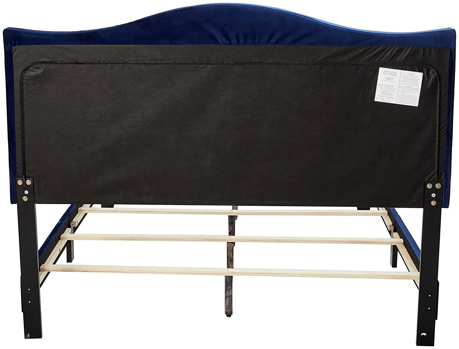 Kings Brand Furniture Blue Velvet Upholstered Bed with Headboard & Nailhead Trim, King Size