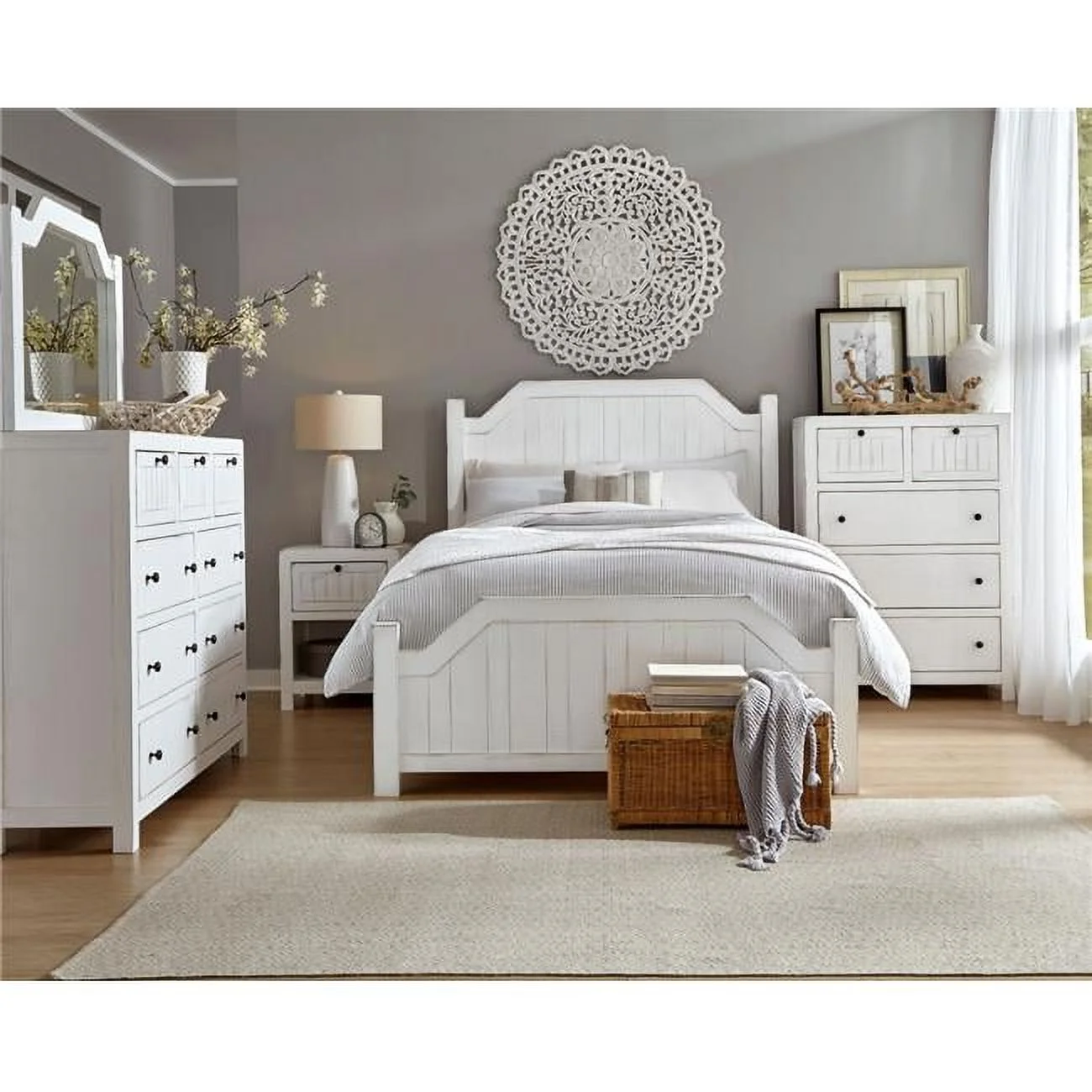 B617-34-35-78 Bedroom Post Bed, Cotton - Queen Size