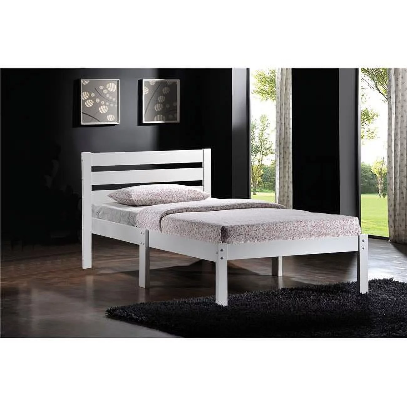 HomeRoots 285246 Donato Twin Size Bed  White