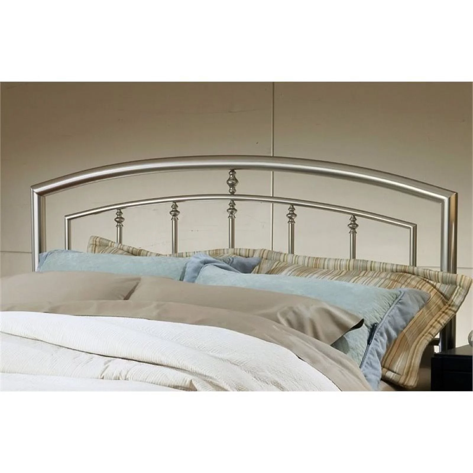 Bowery Hill Full Queen Spindle Headboard in Matte Nickel