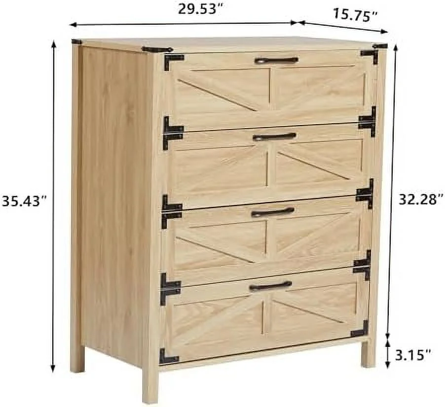 GEROBOOM 6 Drawers Dresser for Bedroom Farmhouse Barn Chest of Drawers Modern Organizer Dresser for Bedroom Hallway Living Room