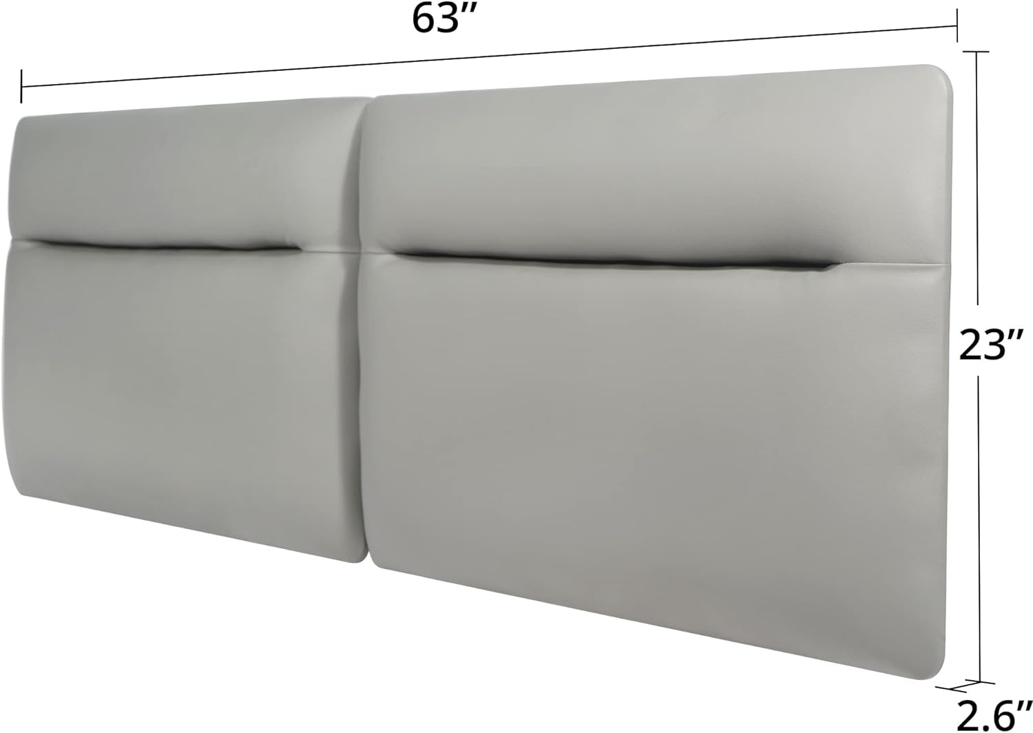 Wall Mount Faux Leather Headboard for Queen Size Bed, Modern Style Upholstered Headboard, Adjust Height Freely, Easy to Assemble (Light Grey, Queen)