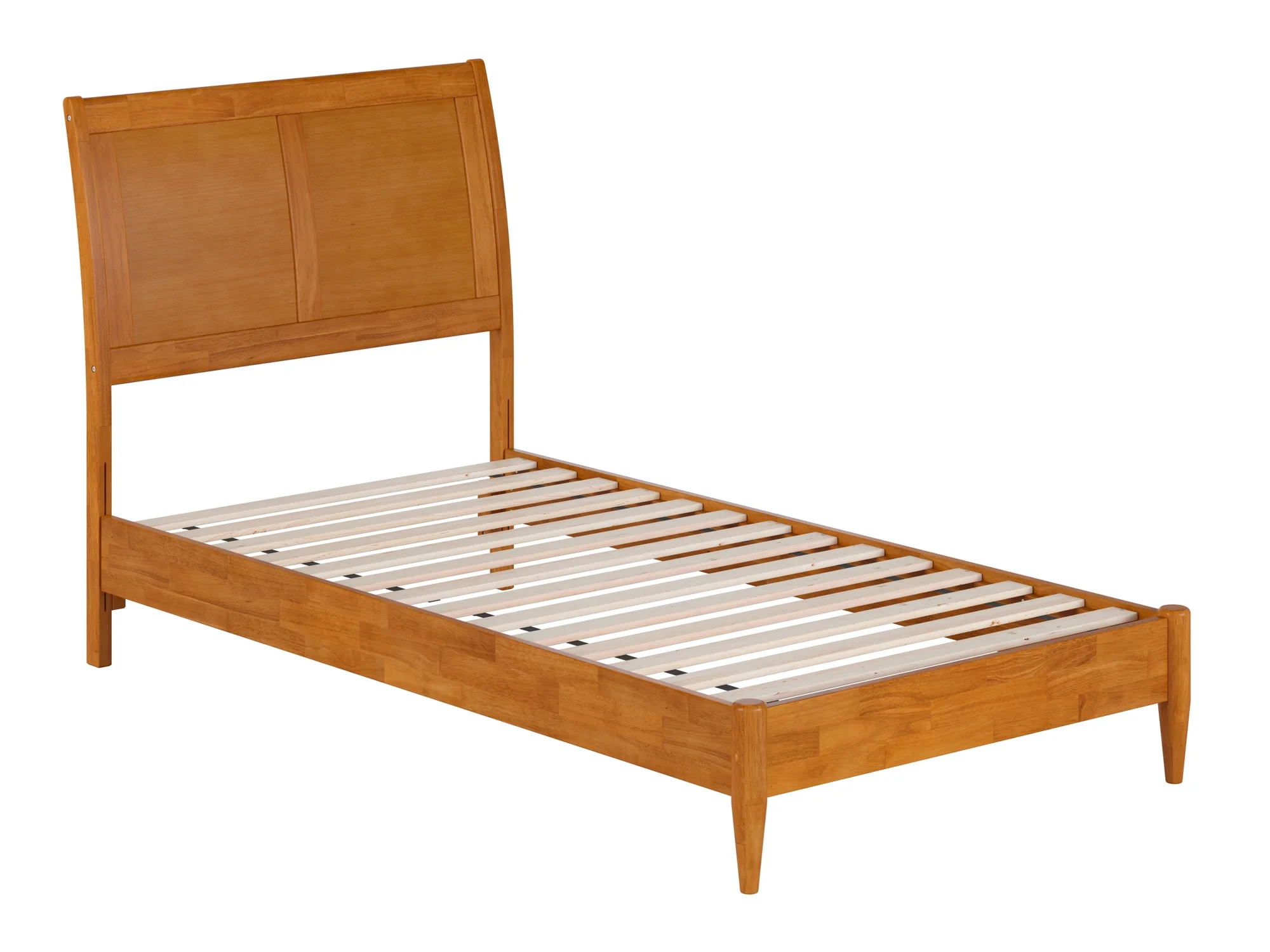AFI Valencia Twin Solid Wood Low Profile Sleigh Platform Bed, Light Toffee