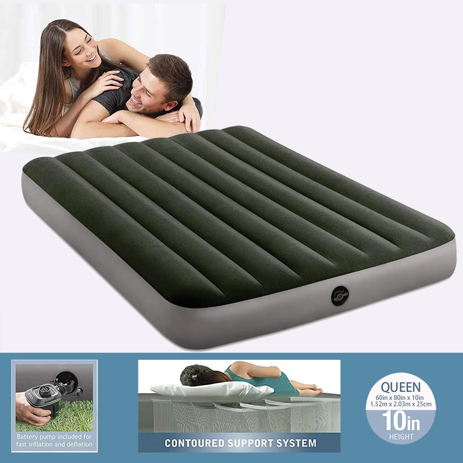 Queen Air Mattress with Battery Pump - Standard Single Series