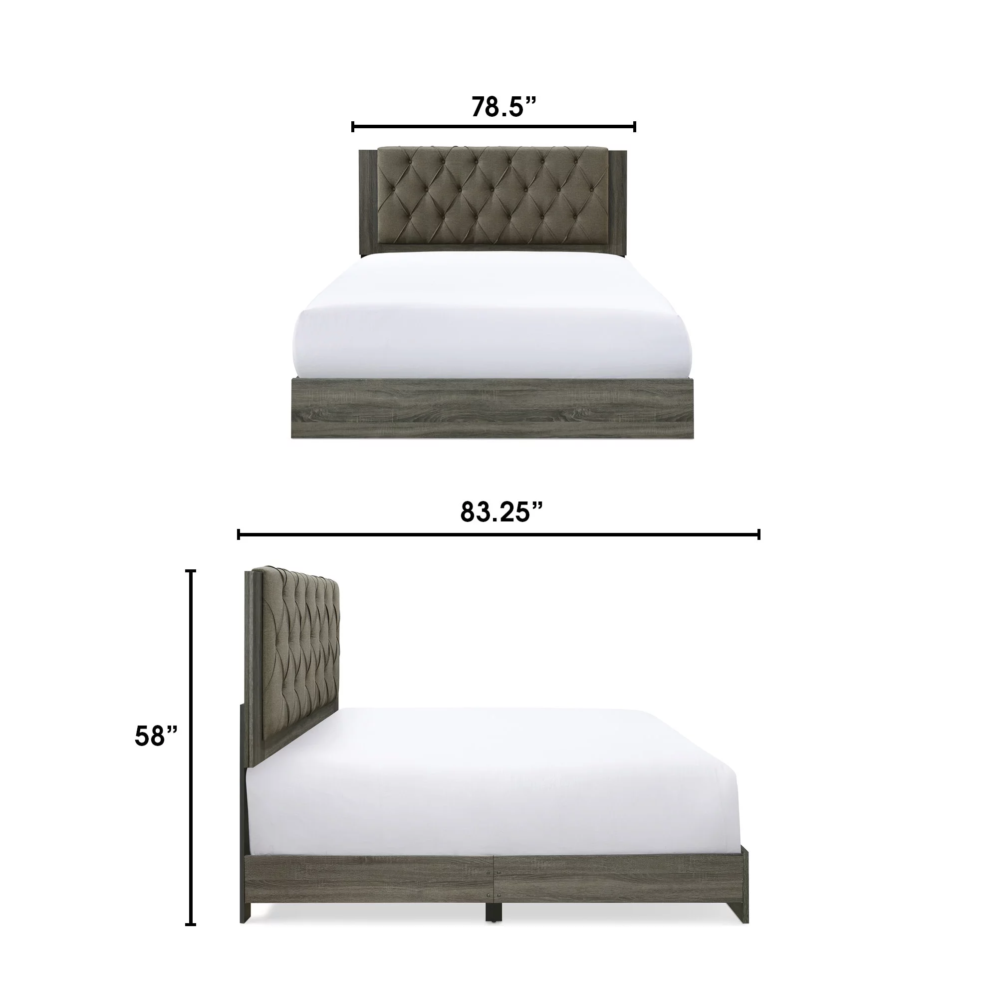 ClickDecor Kenton Platform Bed King Size Gray