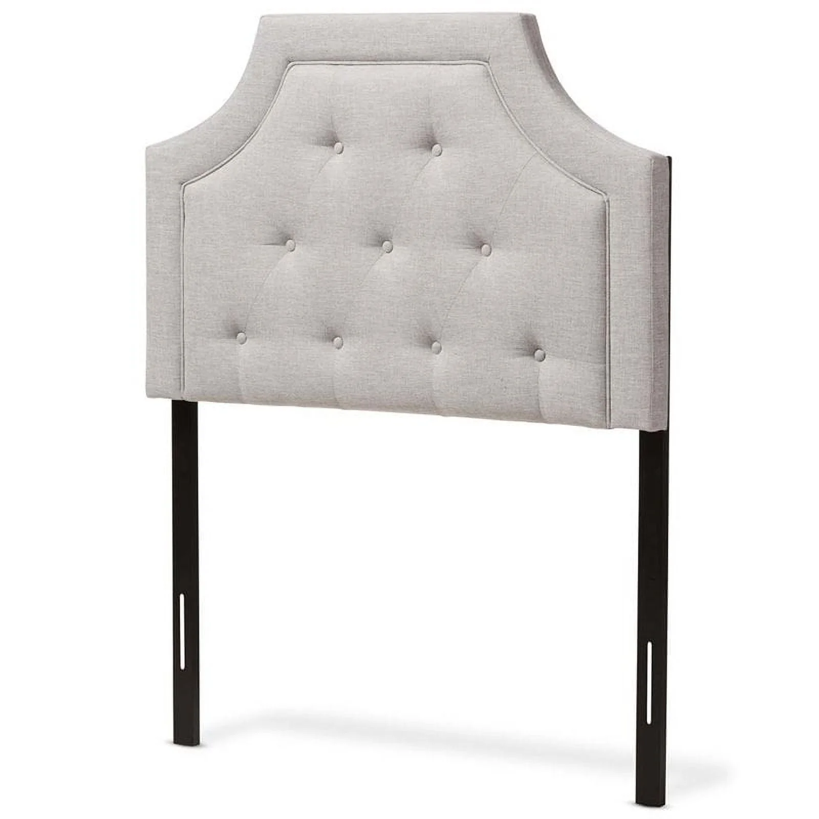 Bowery Hill Modern Fabric Tufted Twin Headboard in Grayish Beige