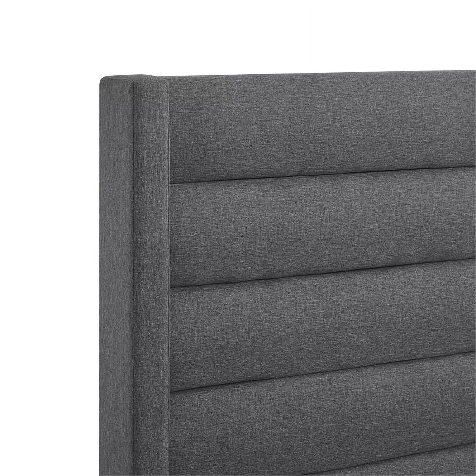 Posh Living Kaeson Upholstered Linen & Wood Twin XL Platform Bed in Gray