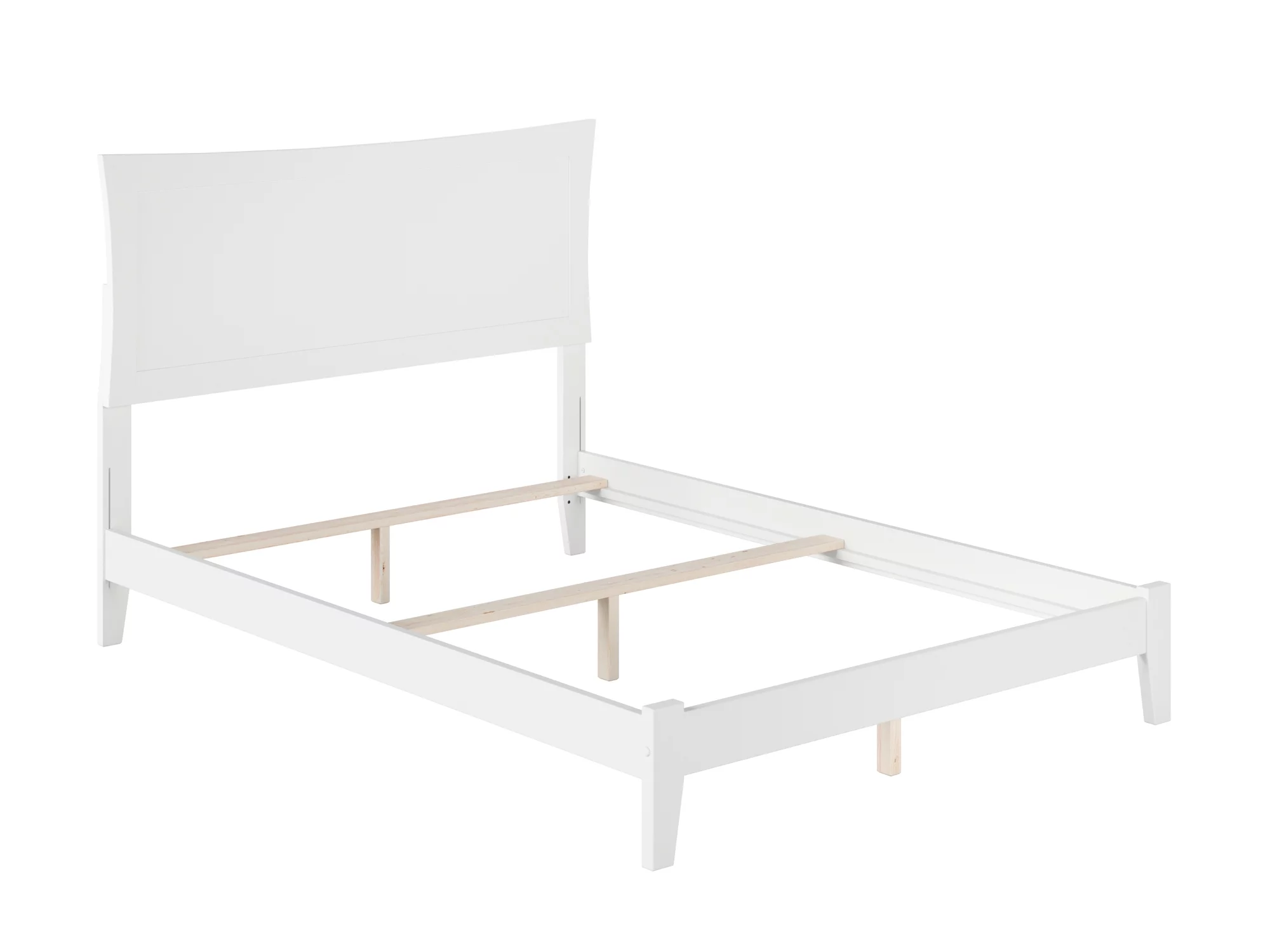 AFI Metro Full Wood Traditional Bed Frame with Panel Headboard, White