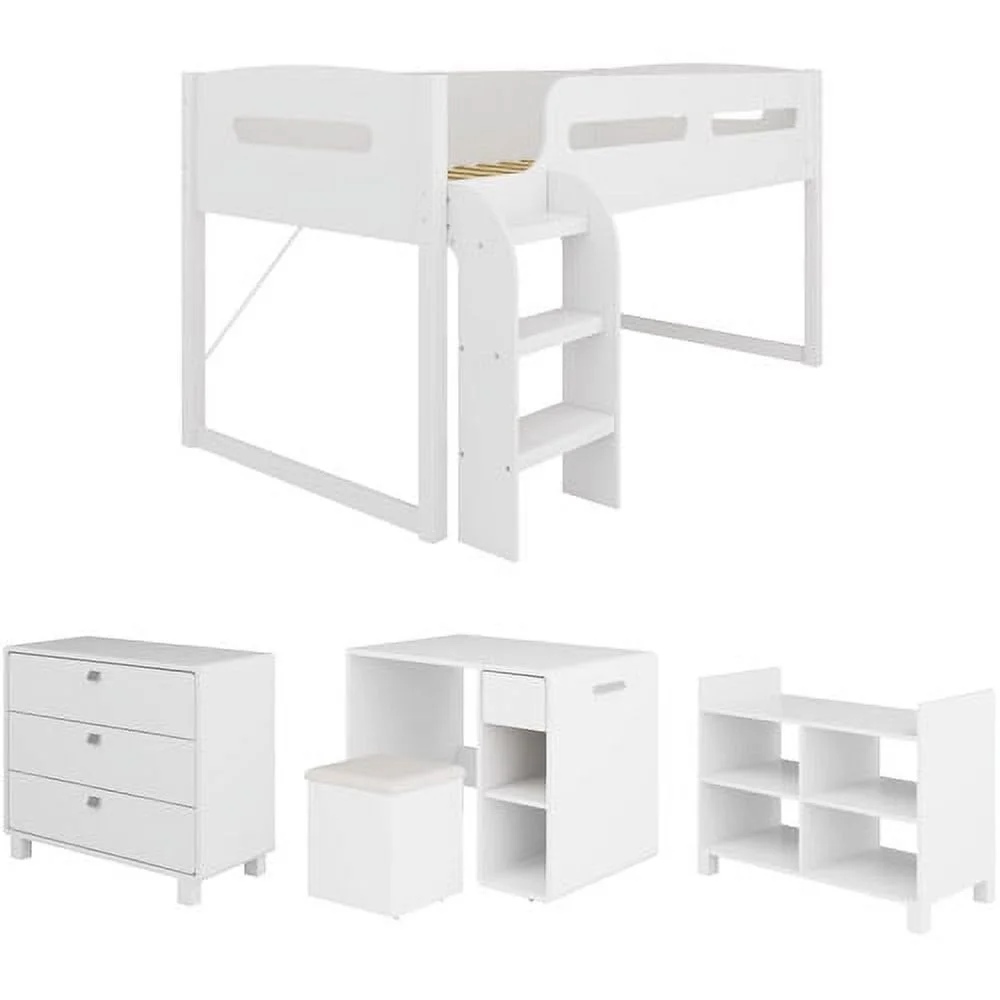CorLiving Madison 5-Piece All-in-One Twin Wood Loft Bed