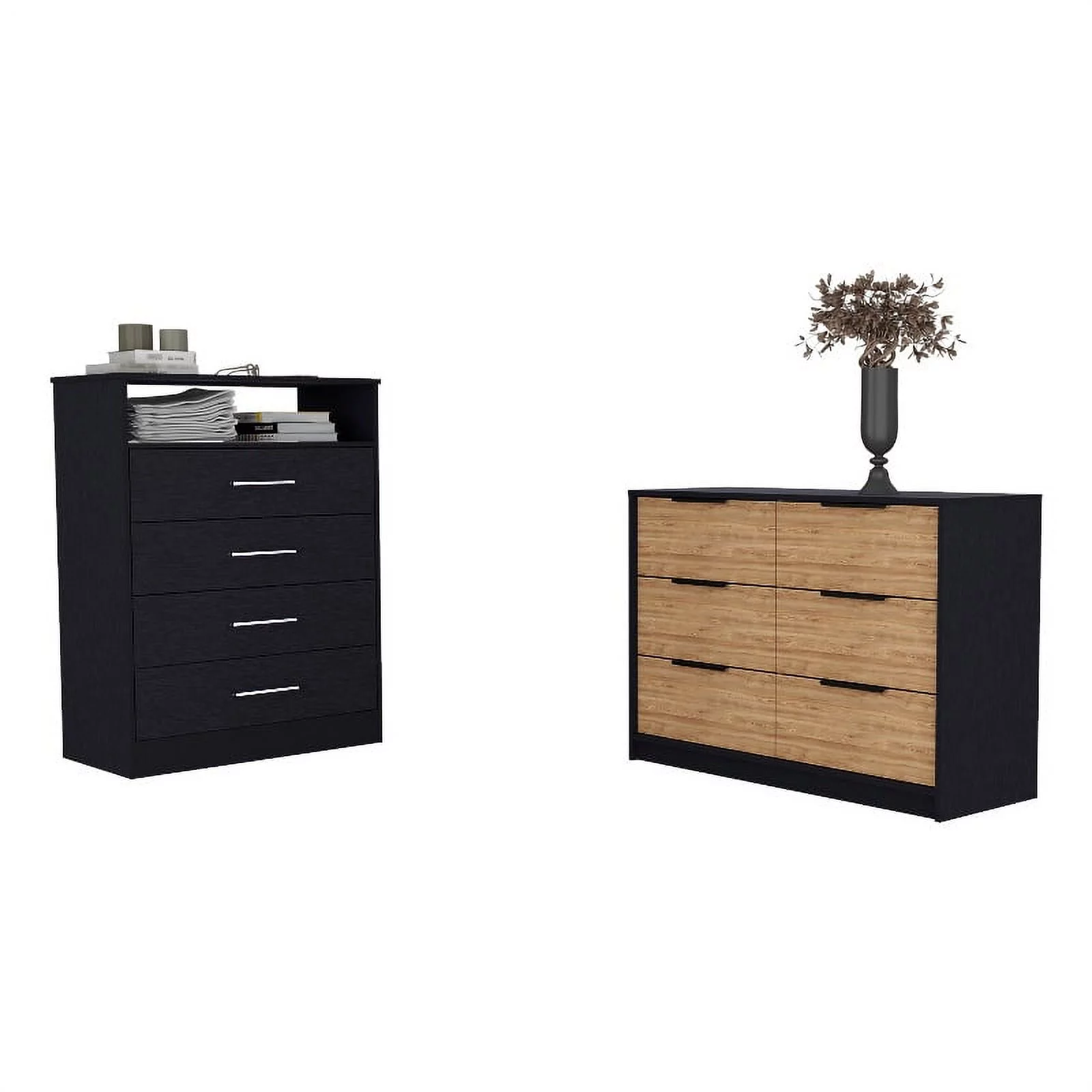 FM FURNITURE Mullen 2 Piece Bedroom Set Multi-Color Engineered Wood