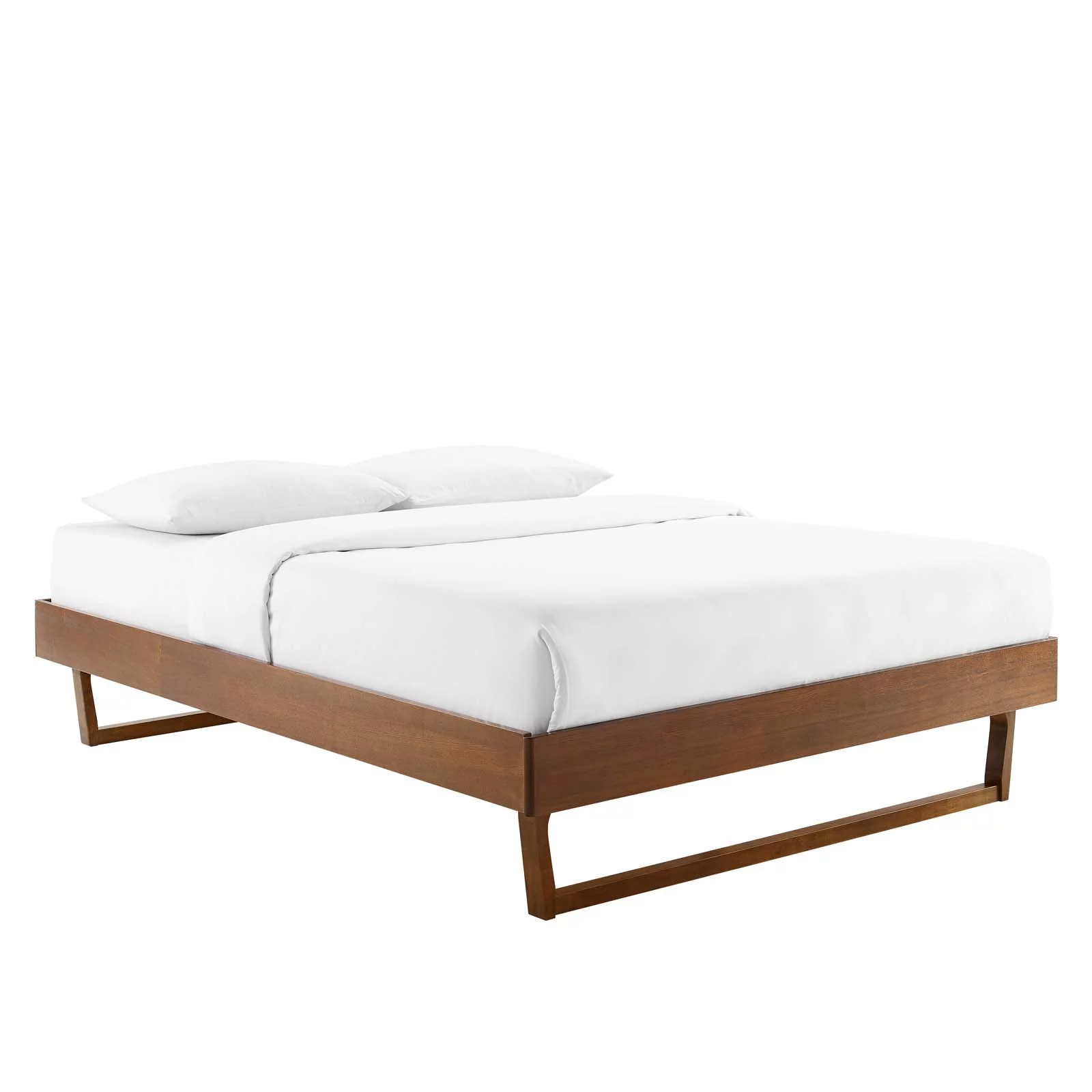 Modway Billie King Wood Platform Bed Frame in Walnut