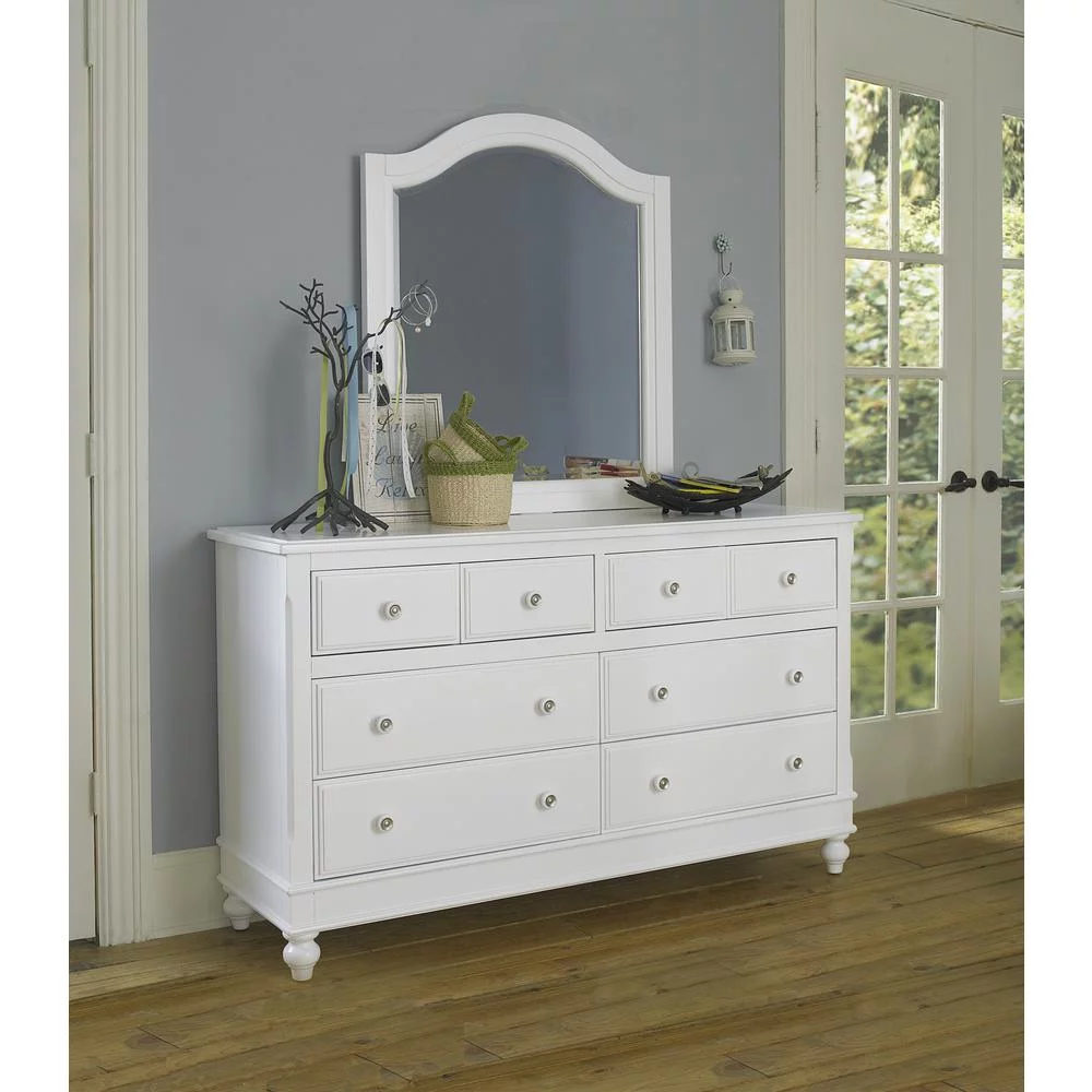 NE Kids Lake House 8 Drawer Dresser with Mirror in White