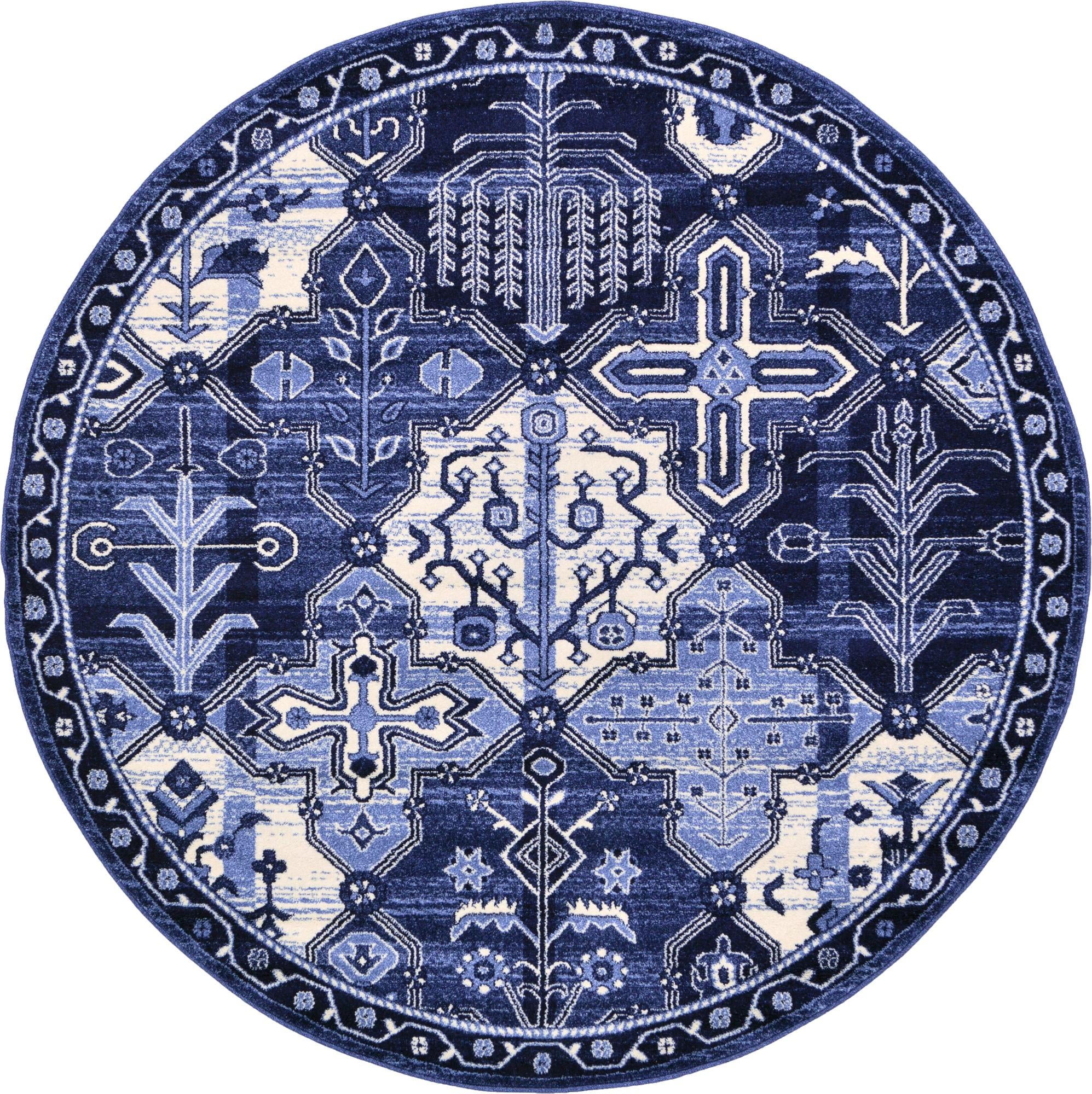Unique Loom Cathedral La Jolla Rug Blue/Ivory 6' 1