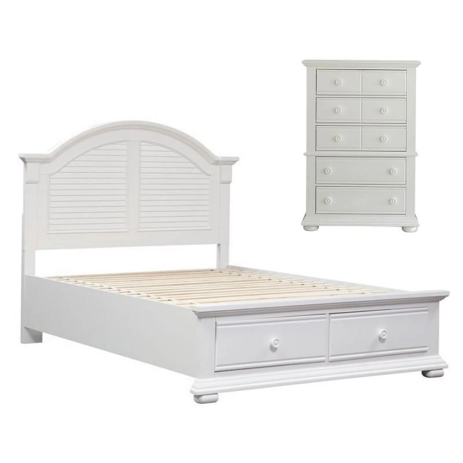 Home Square 2-Piece Set with Summer House Queen Storage Bed & 5-Drawer Chest