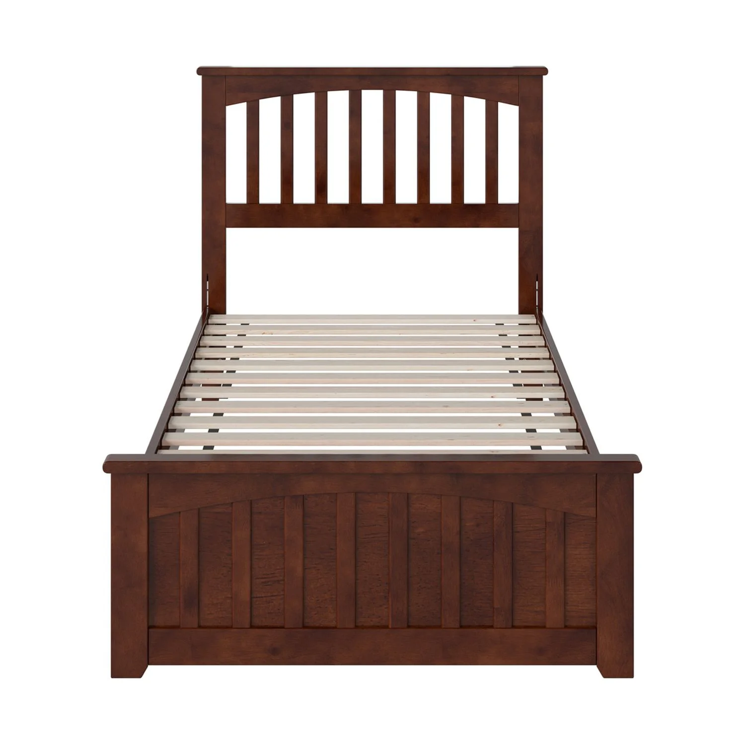 AFI Becket Twin Solid Wood Low Profile Platform Bed with Matching Footboard, Walnut